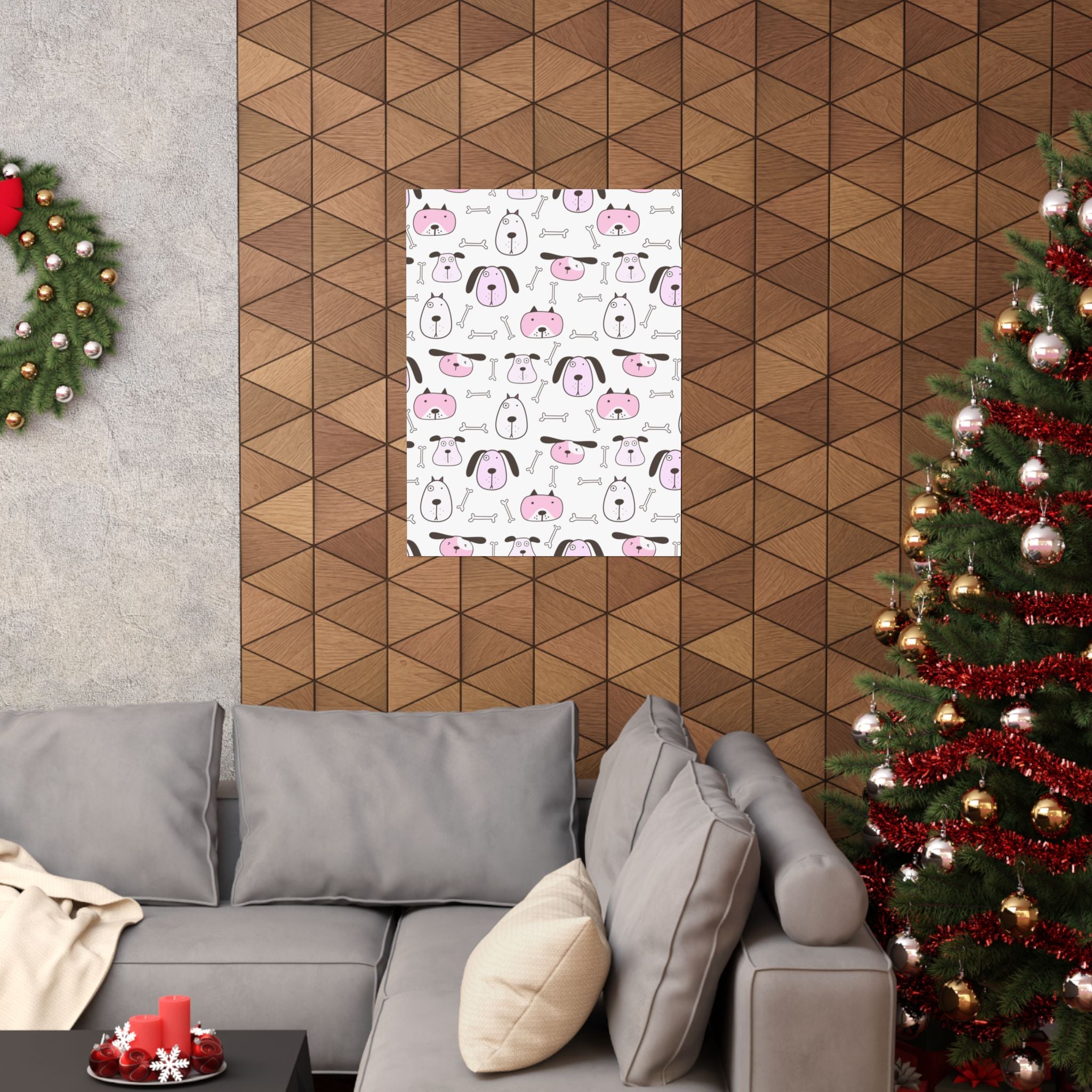 Cute Puppy Bones Pattern Poster