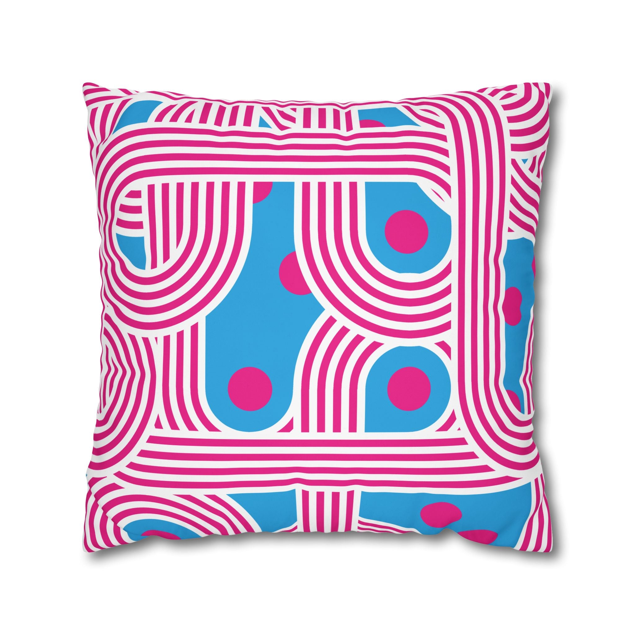 Retro Pink & Teal Geometric Pillowcase