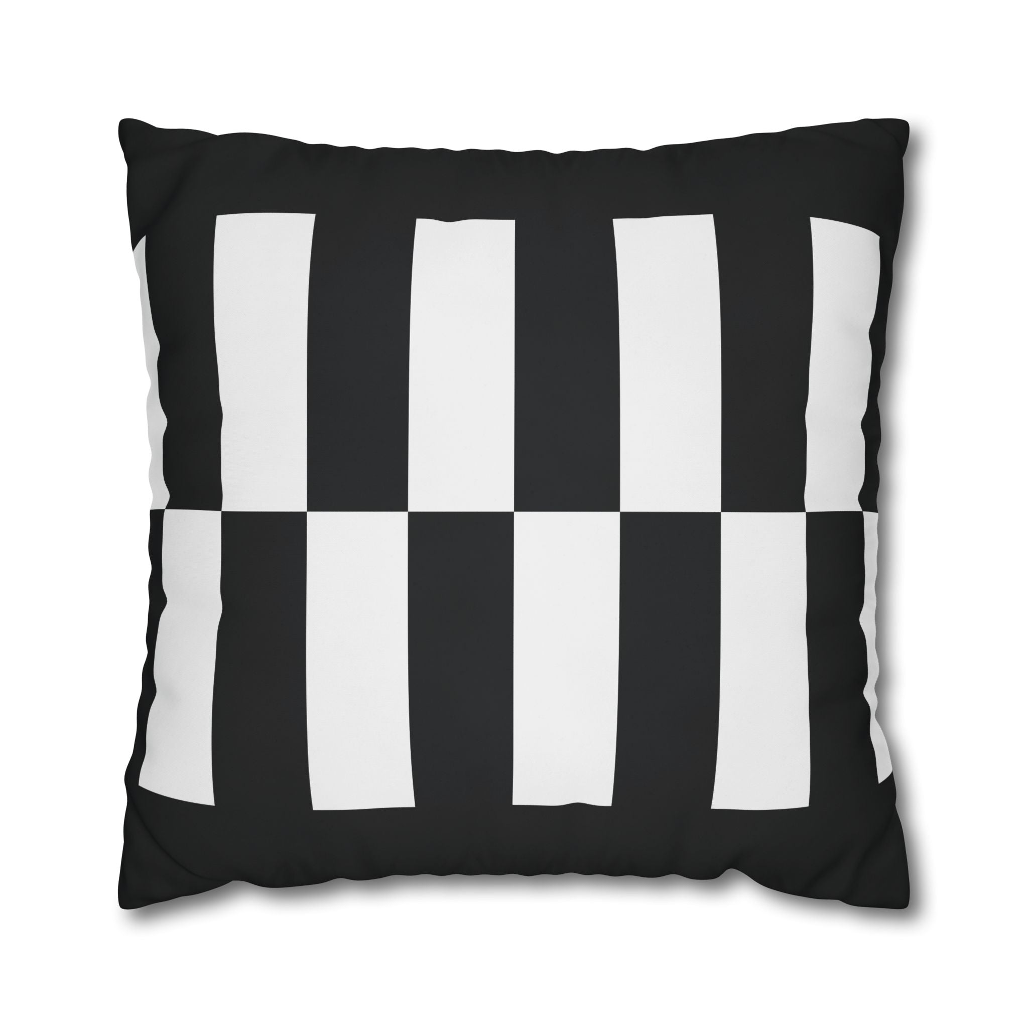 Abstract Checkered Pillowcase - Black & White