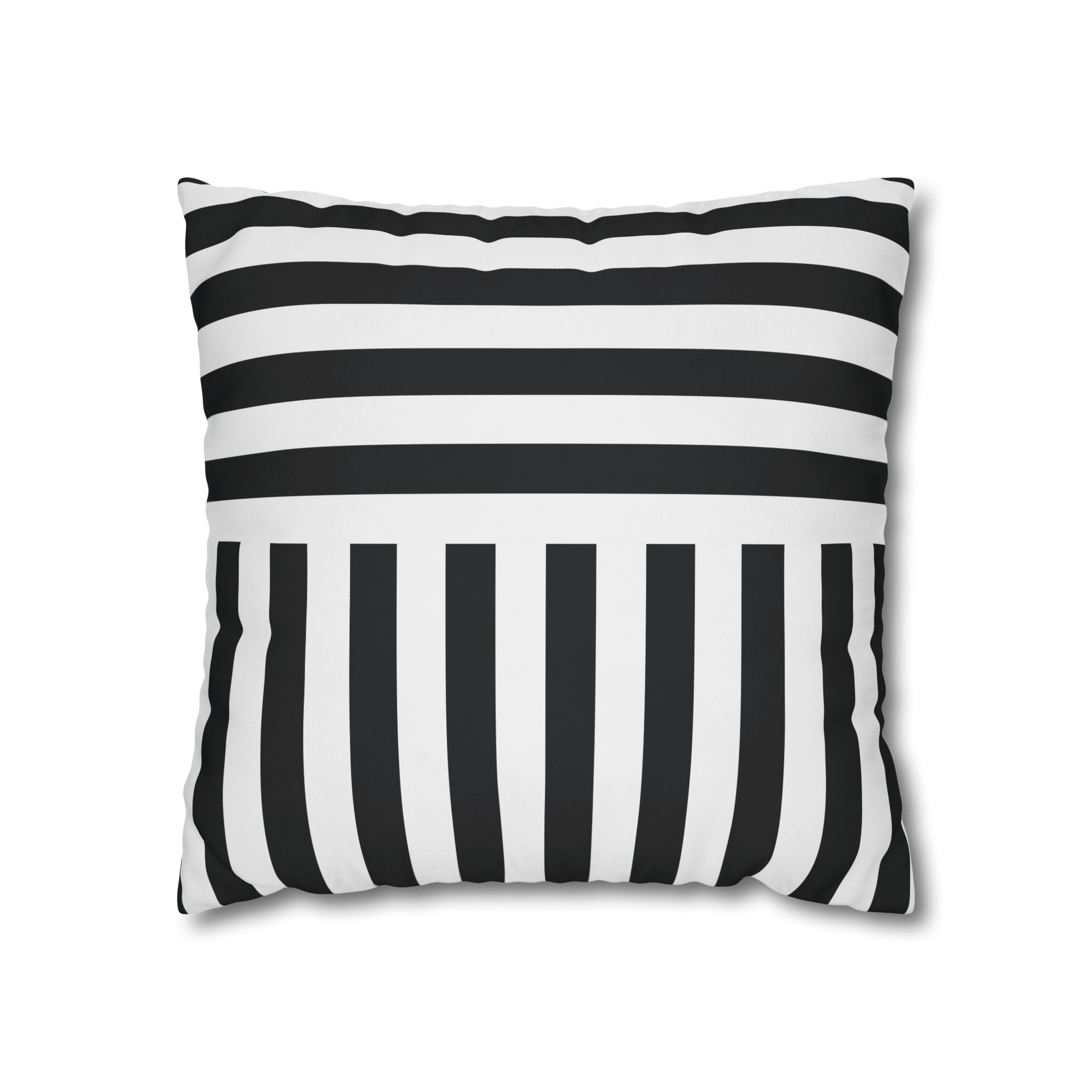 Geometric Black & White Stripe Pillowcase