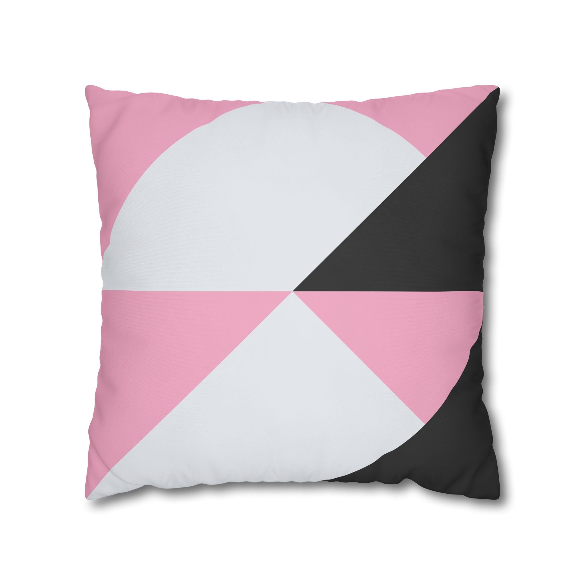 Geometric Triangle Pillowcase - Pink & Gray