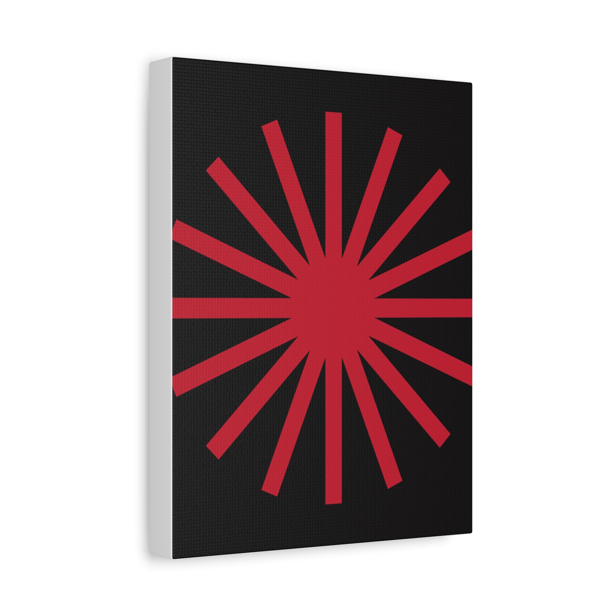 Crimson Sunburst Matte Canvas Art