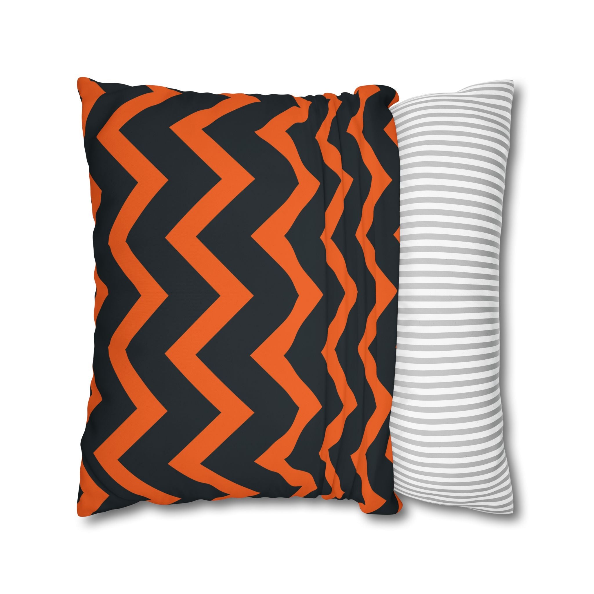 Chevron Stripe Pillowcase - Orange & Teal