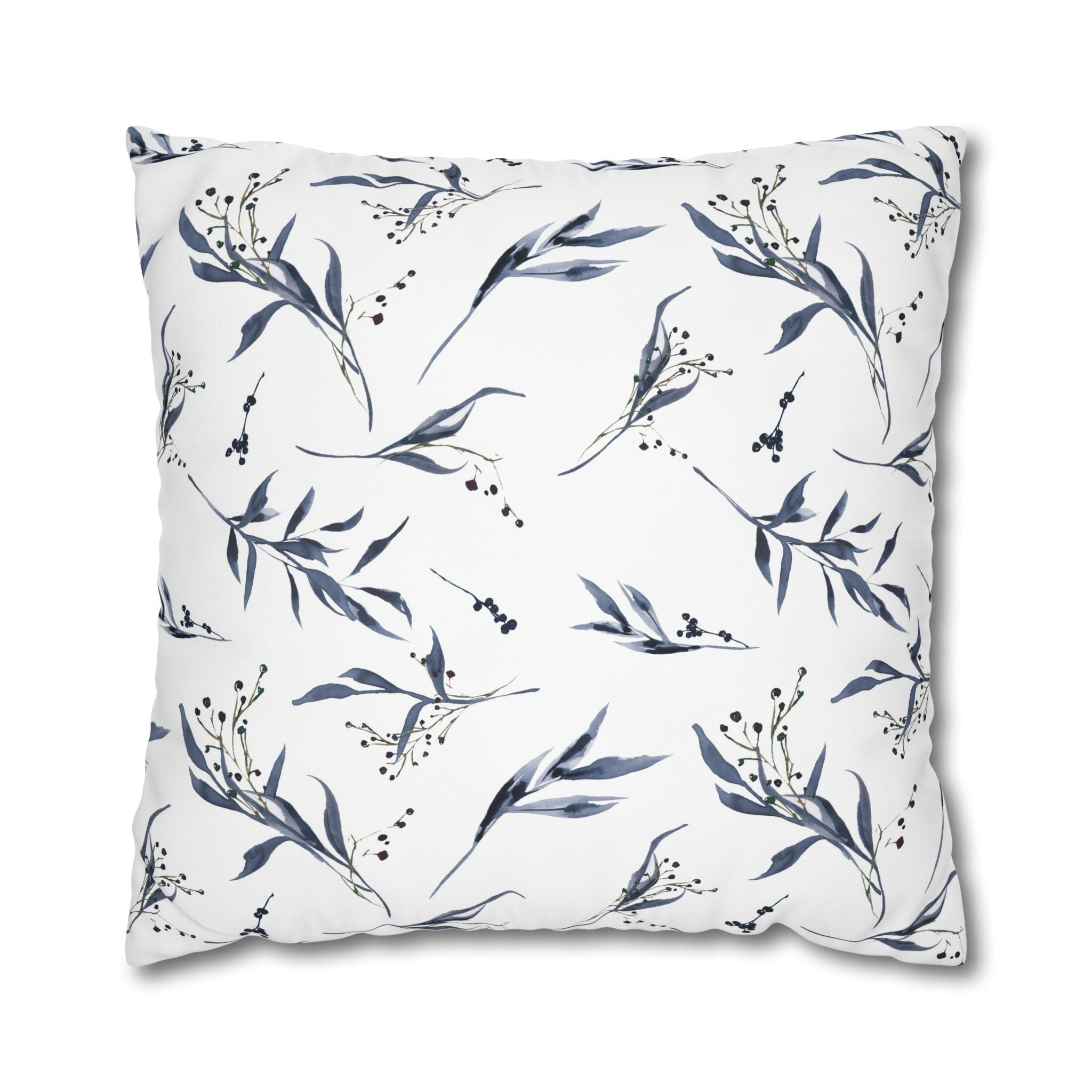 Watercolor Botanical Pillowcase - Blue