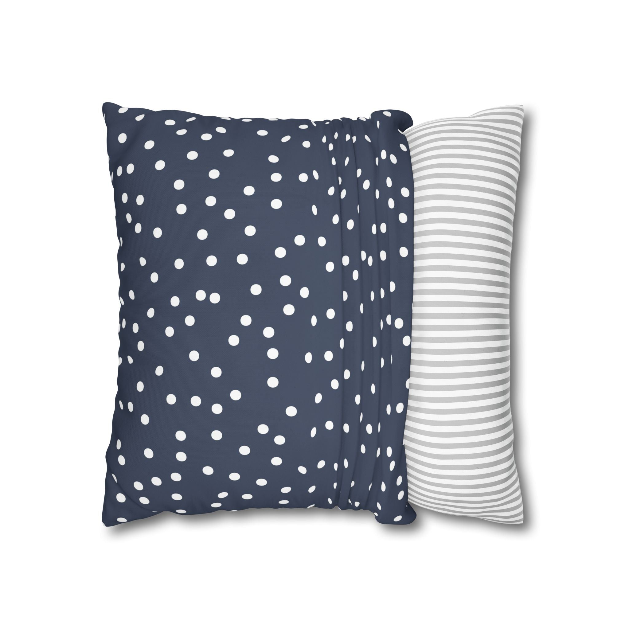 Navy Blue Polka Dot Pillowcase