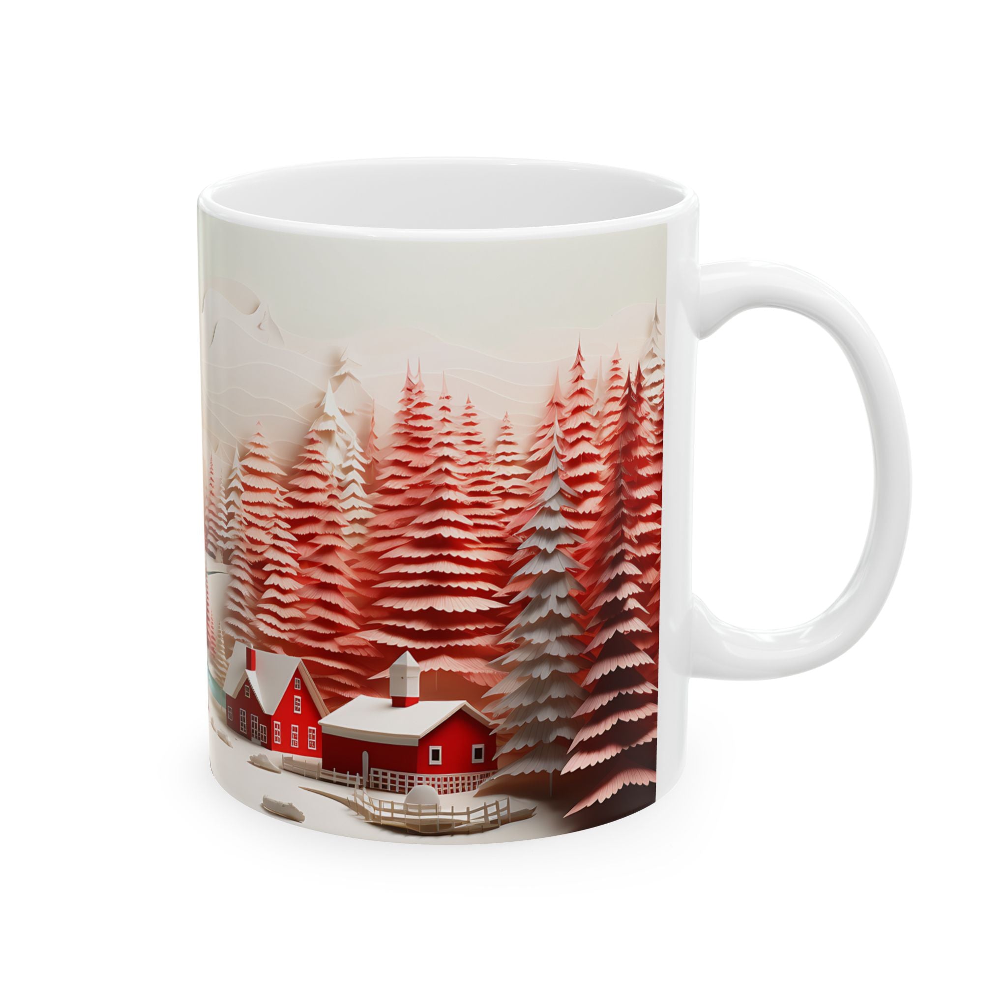 Cozy Winter Wonderland Paper Art Mug