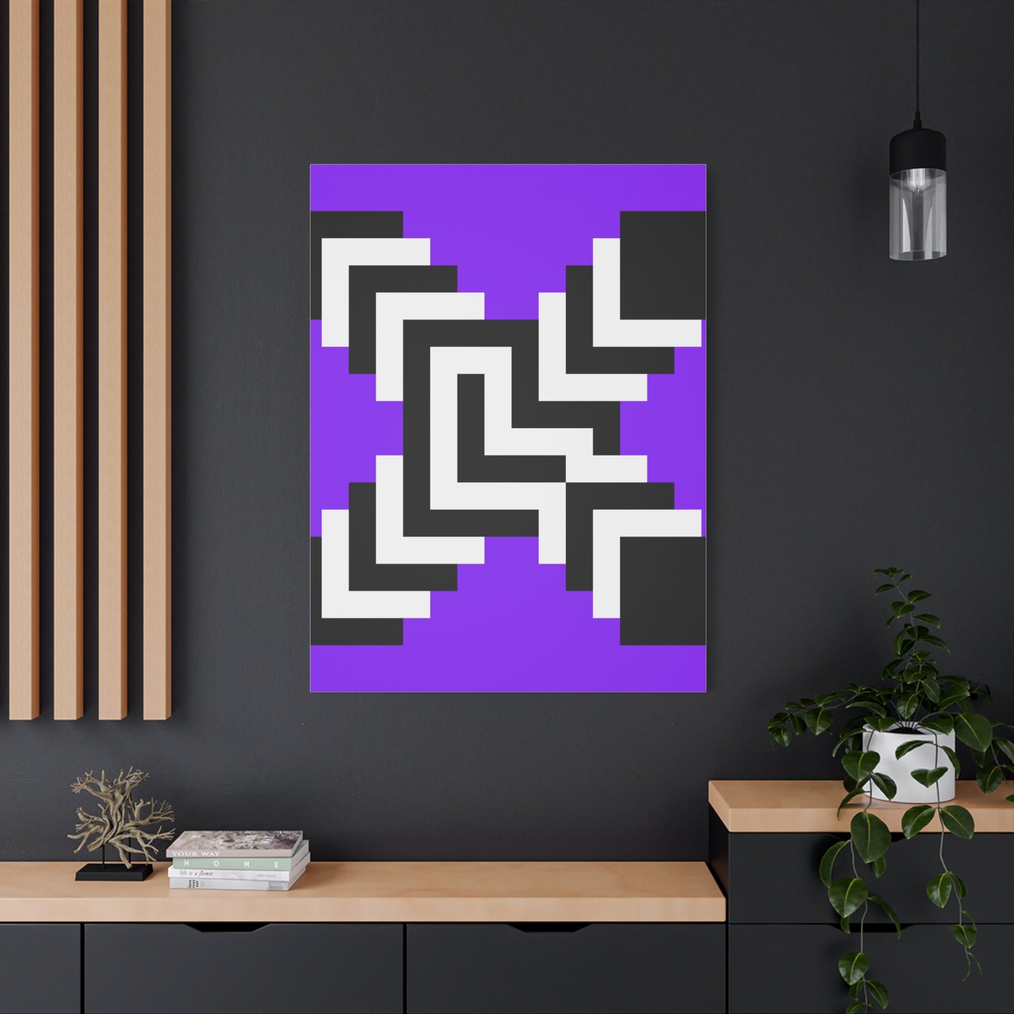 Purple Pixel Art Geometric Canvas