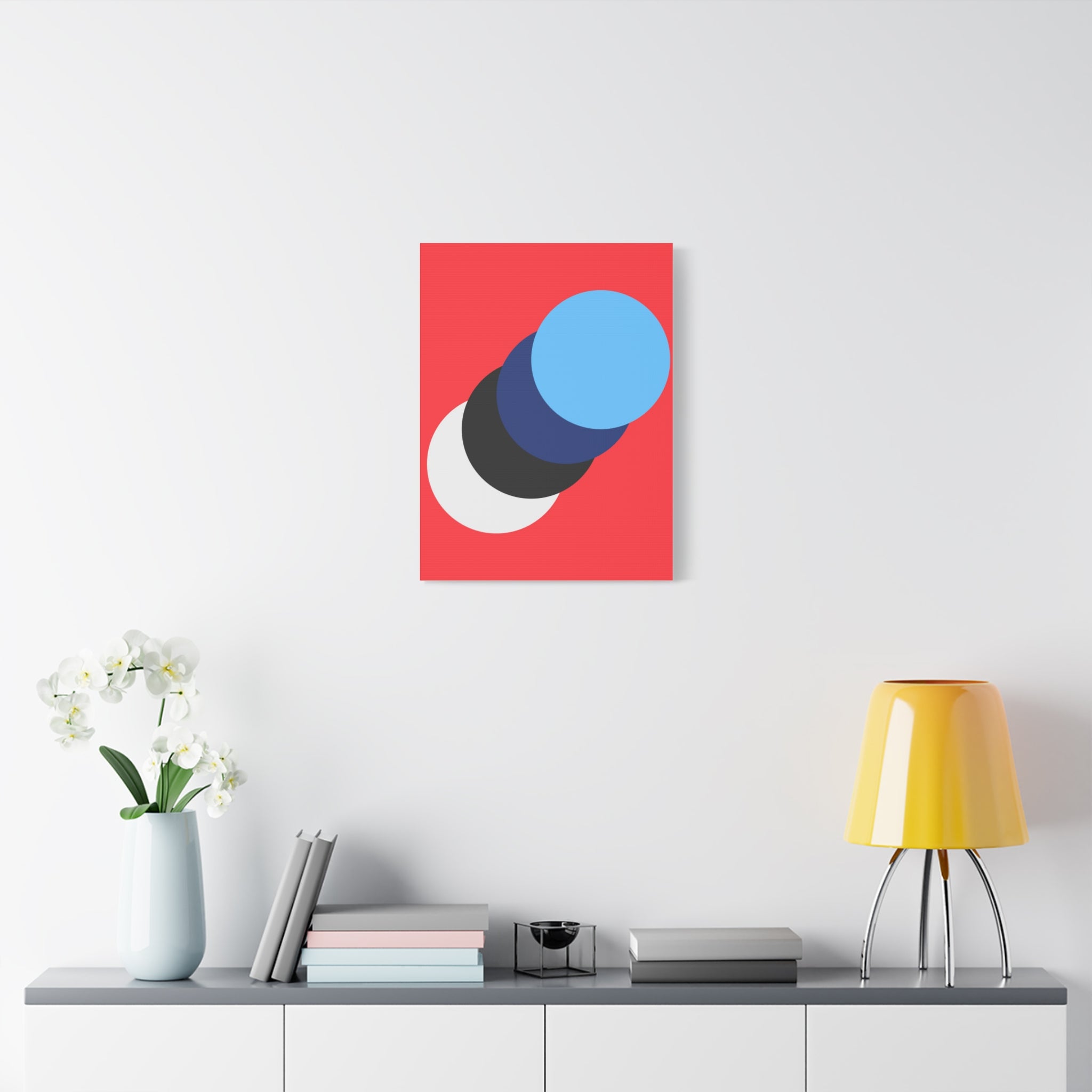 Abstract Red Circle Canvas Art Print