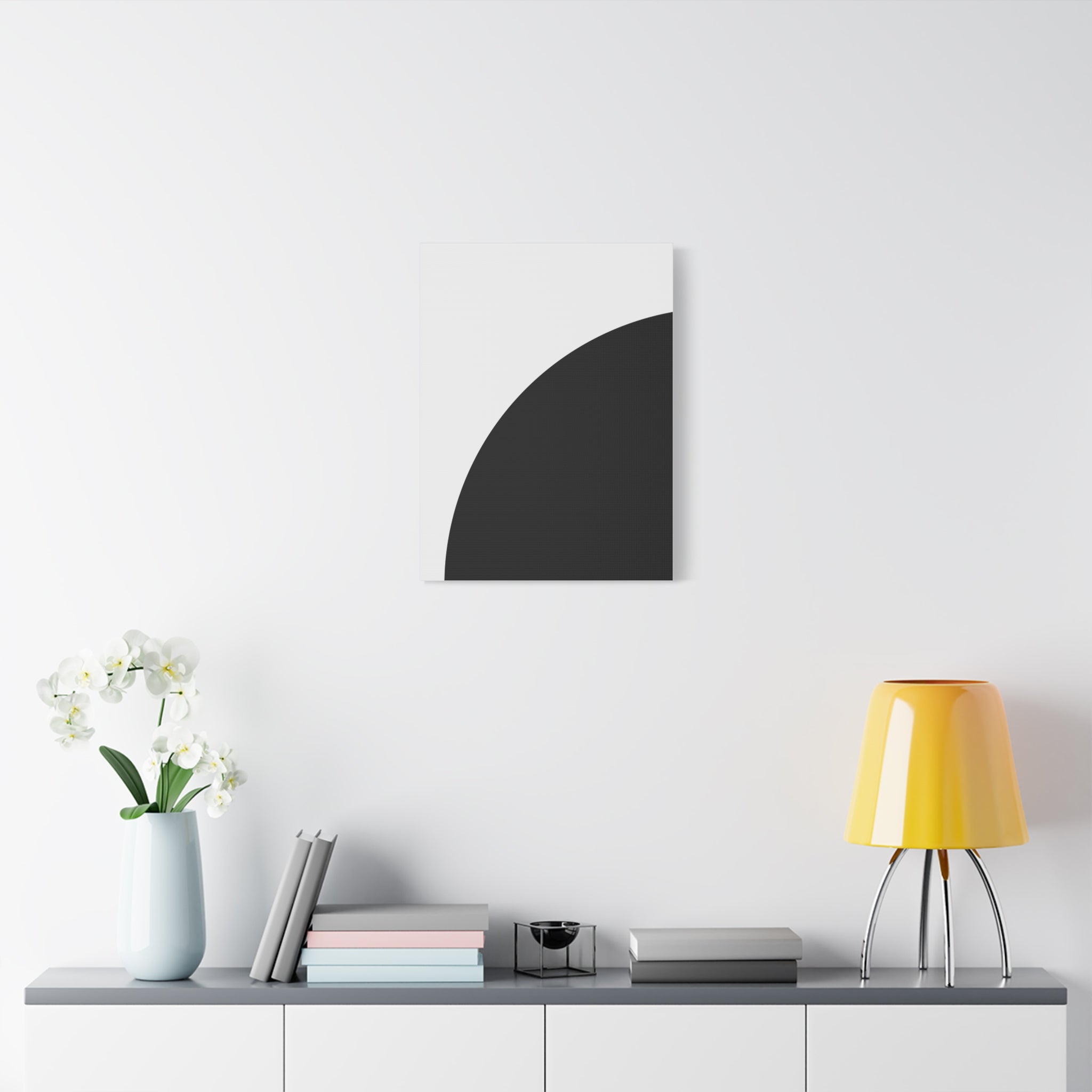 Abstract Black Semicircle Canvas Art