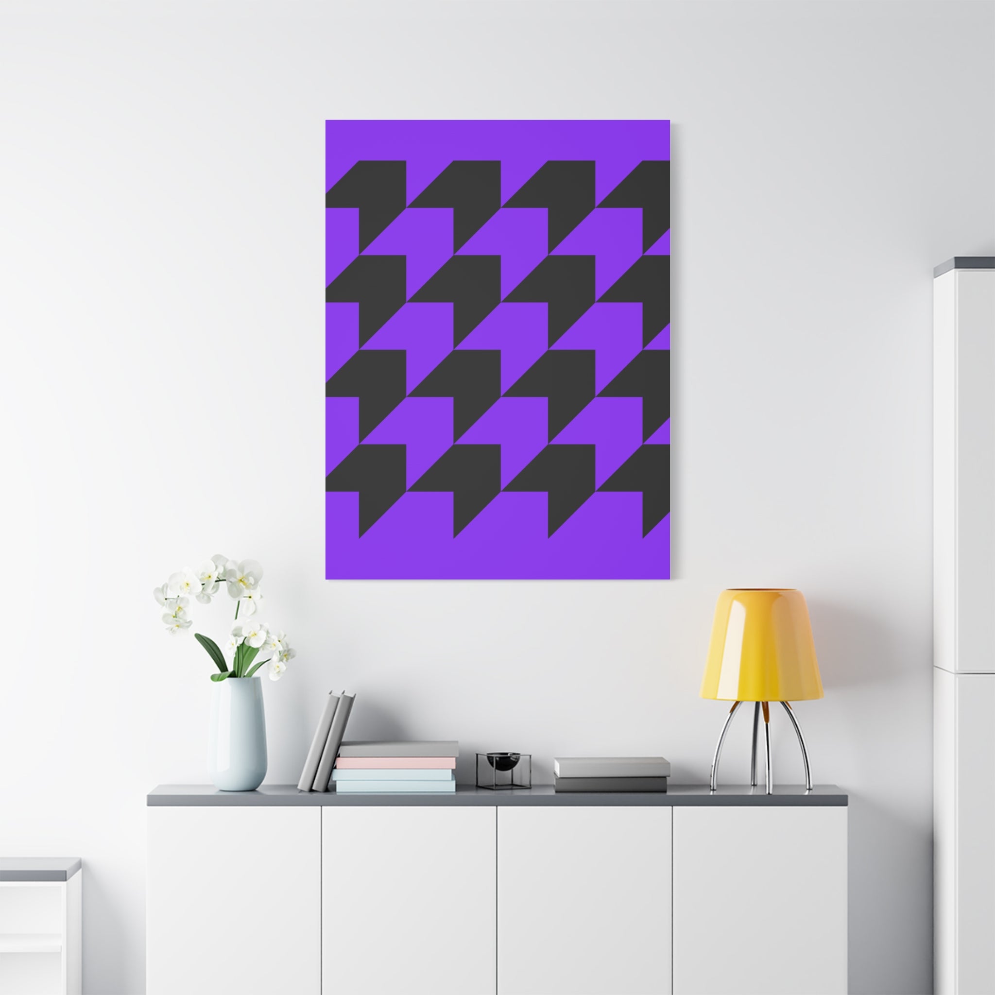 Geometric Purple Arrow Canvas Art