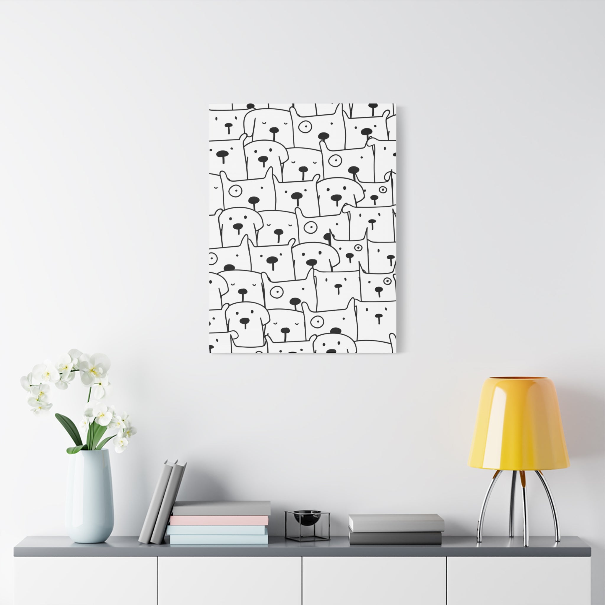 Cute Puppy Canvas Art - Dog Pattern