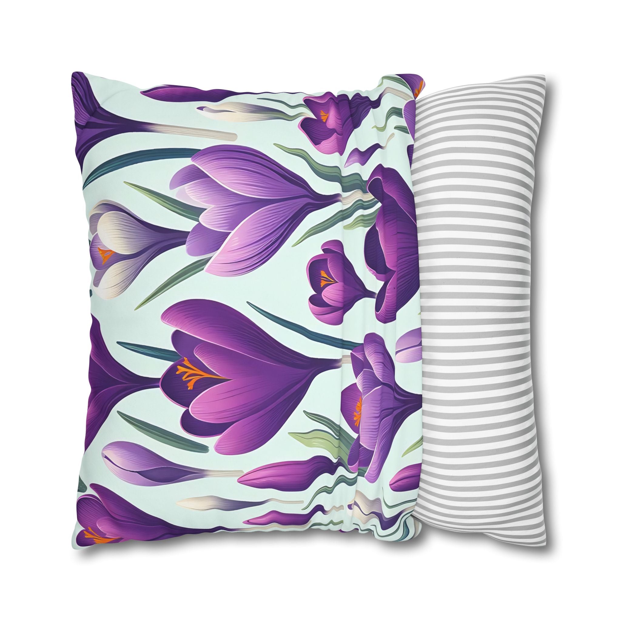 Purple Crocus Flower Pillowcase