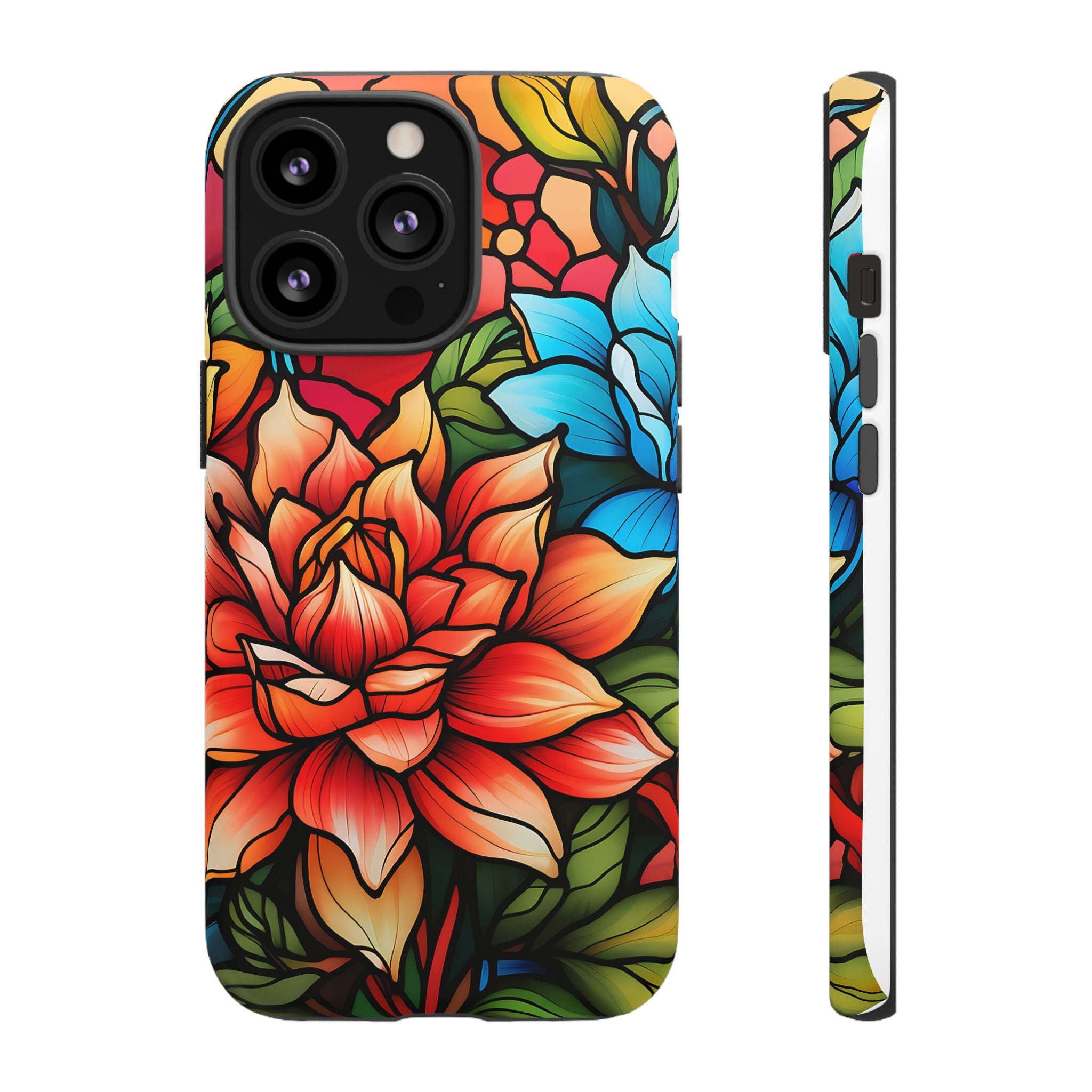 Stained Glass Floral iPhone Case - Hexagon Stone