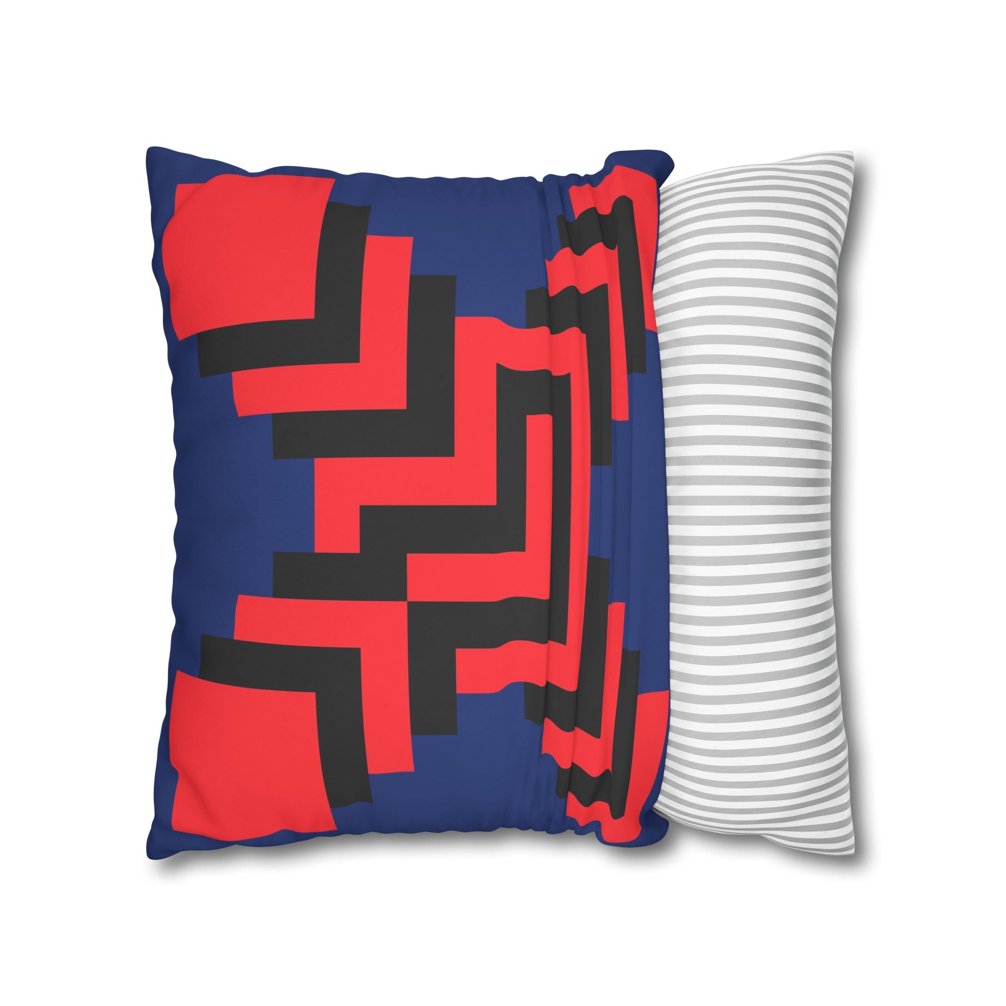 Geometric X Pillowcase - Coral & Black