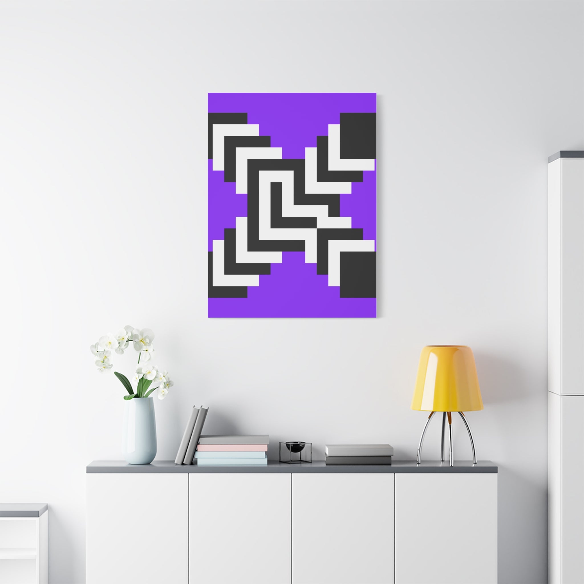 Purple Pixel Art Geometric Canvas