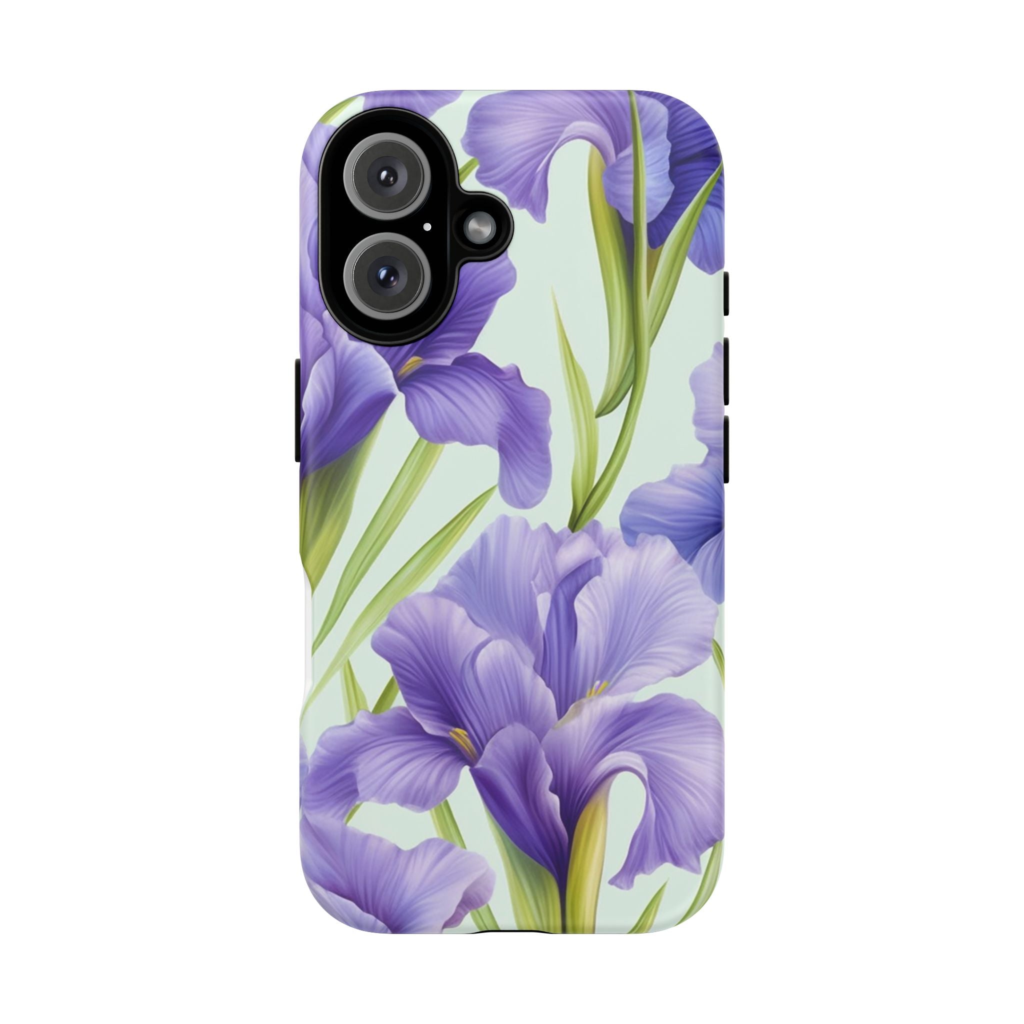 Purple Iris Floral iPhone Case - Hexagon Stone