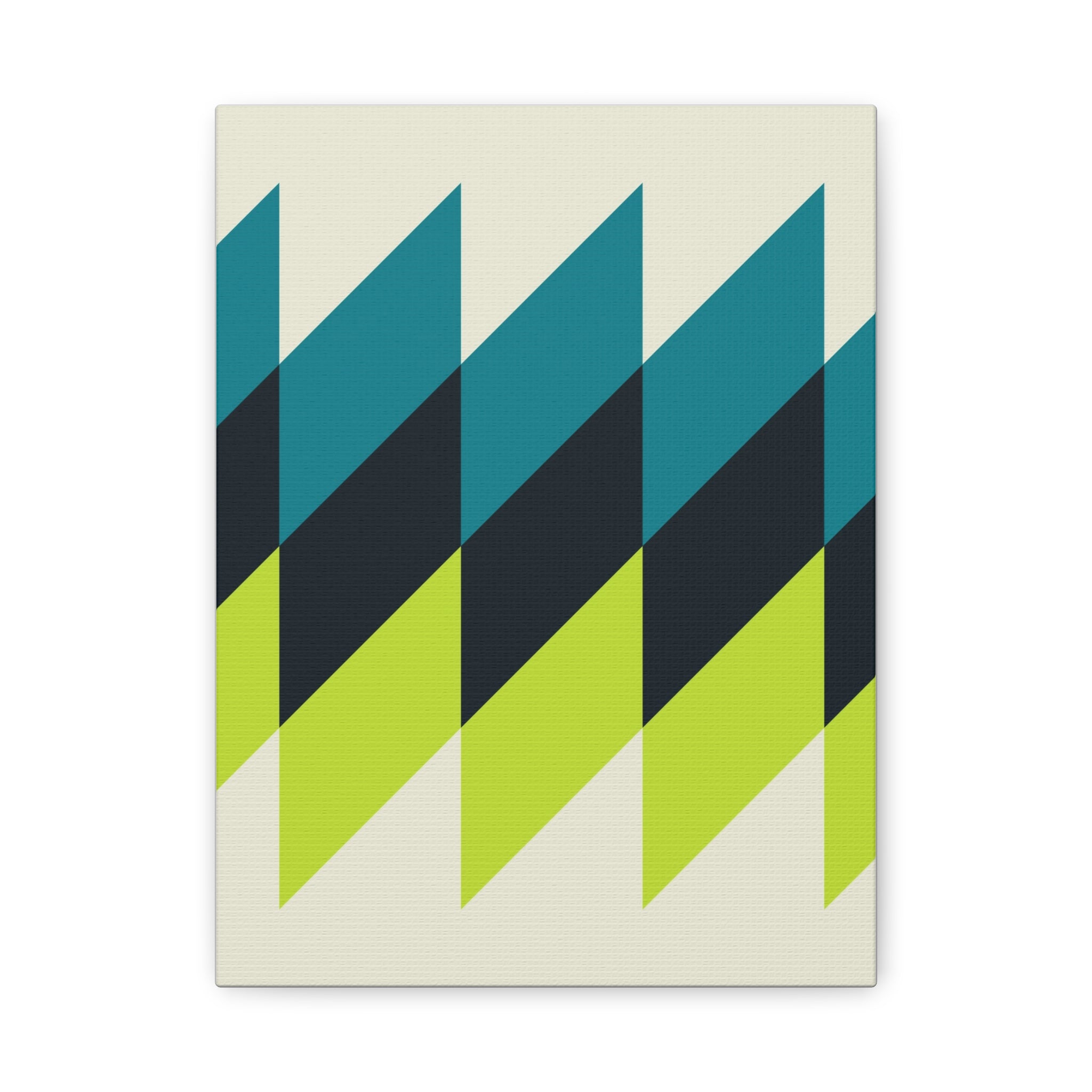 Geometric Teal & Lime Green Canvas Art