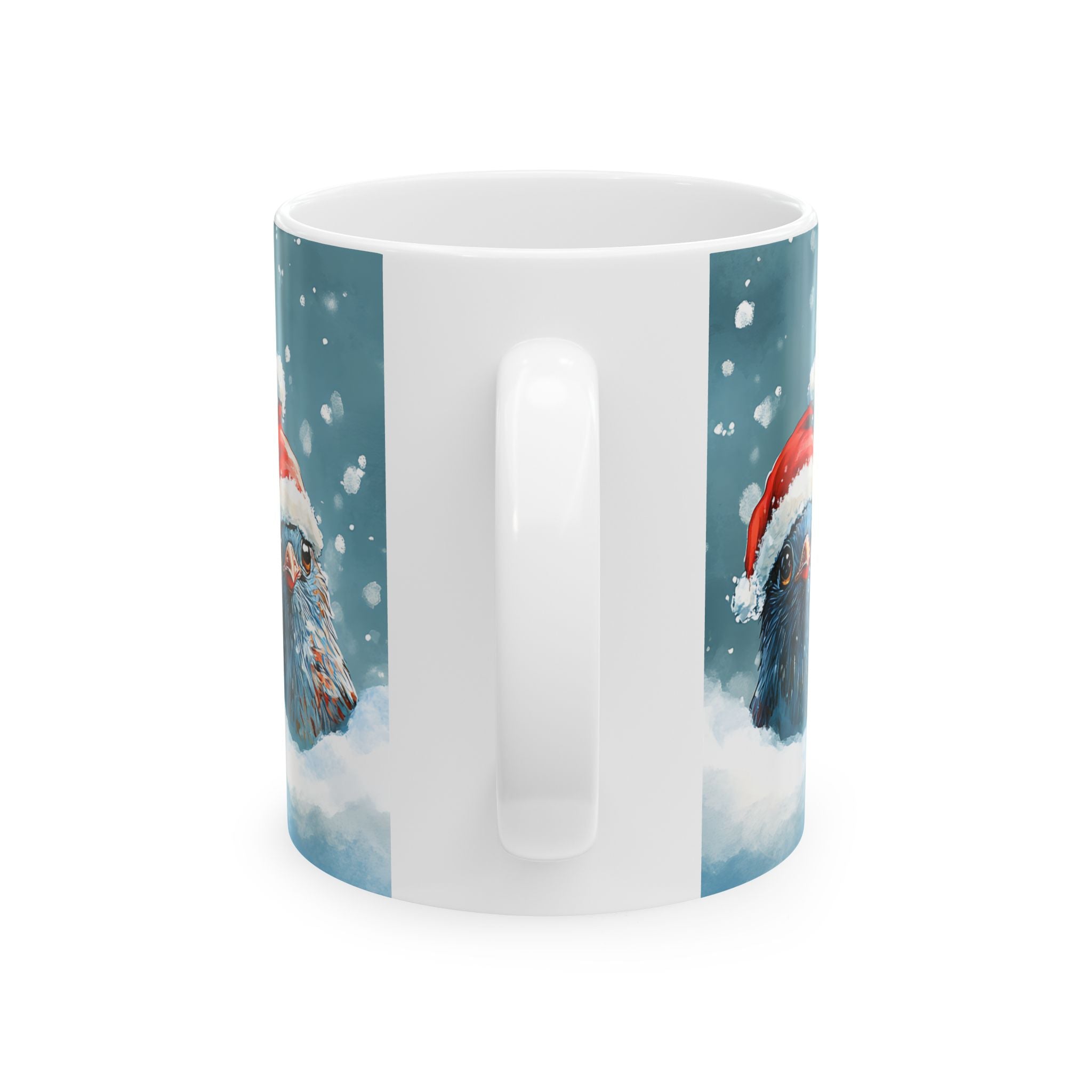 5 Cute Birds in Santa Hats Mug