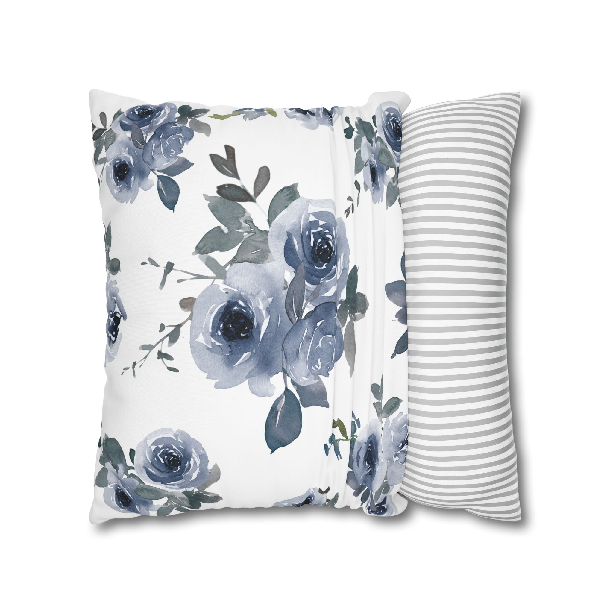 Blue Rose Watercolor Pillowcase