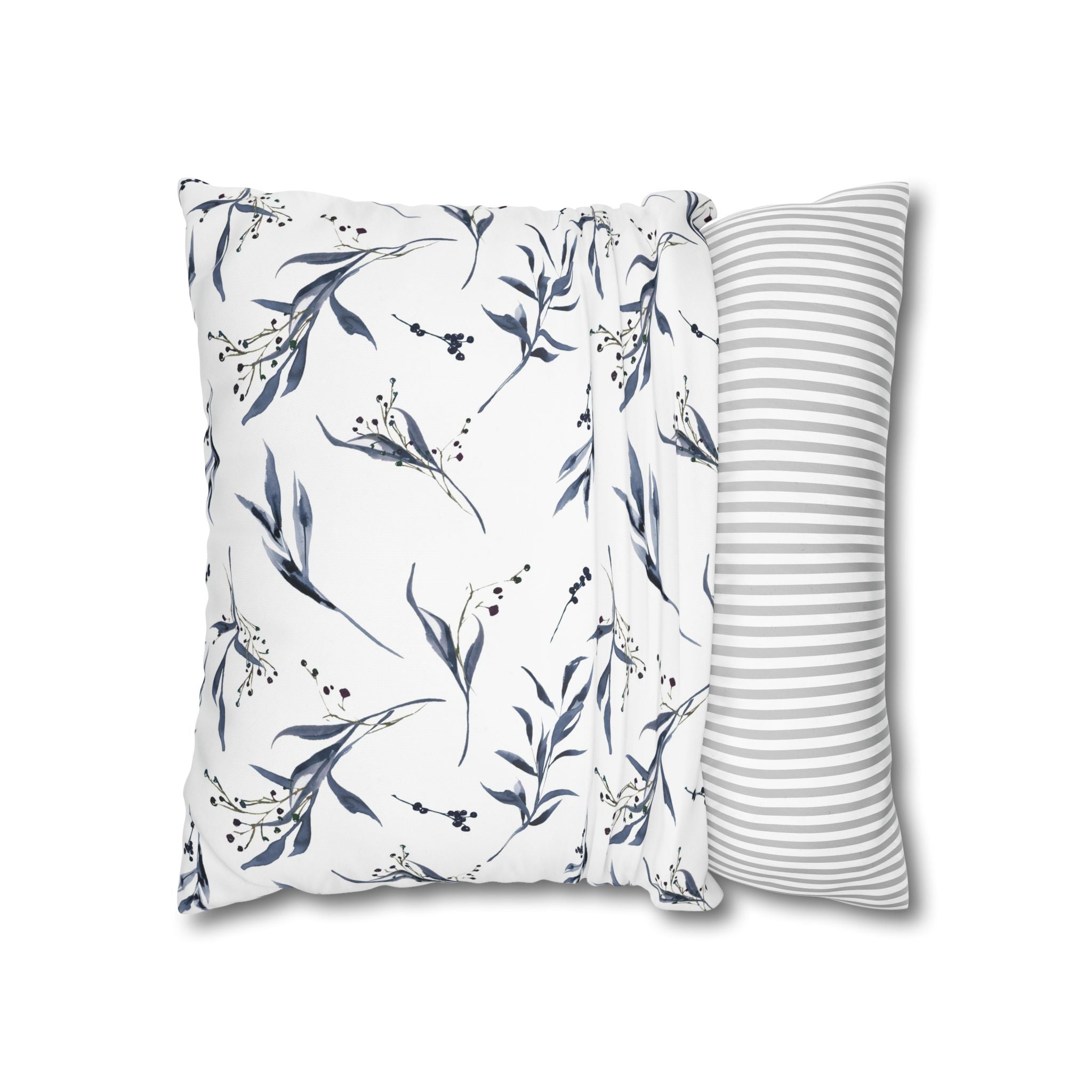 Watercolor Botanical Pillowcase - Blue