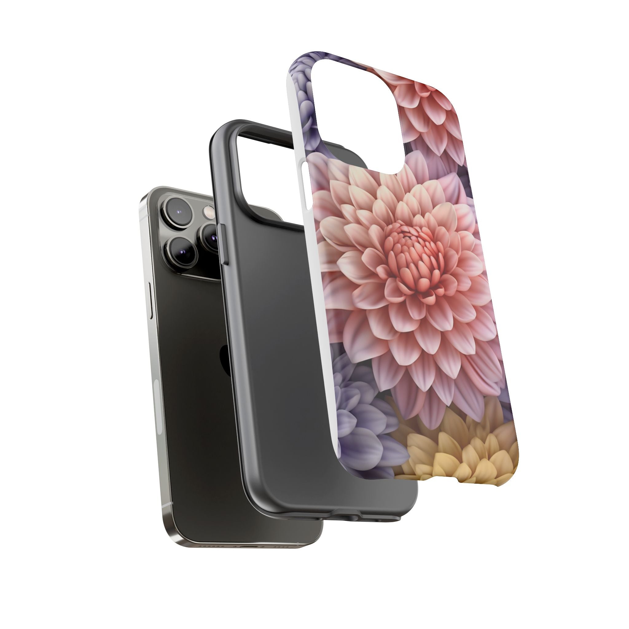 Dahlia Bloom Hexagon Stone iPhone Case