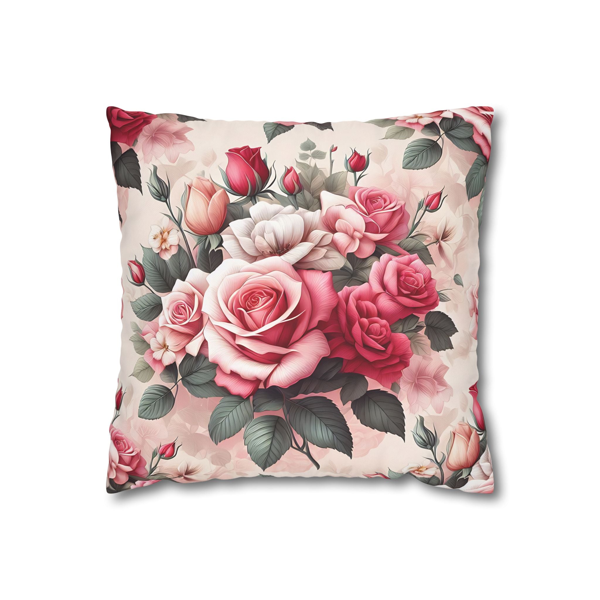 Pink Rose Pillowcase - Romantic Floral Design