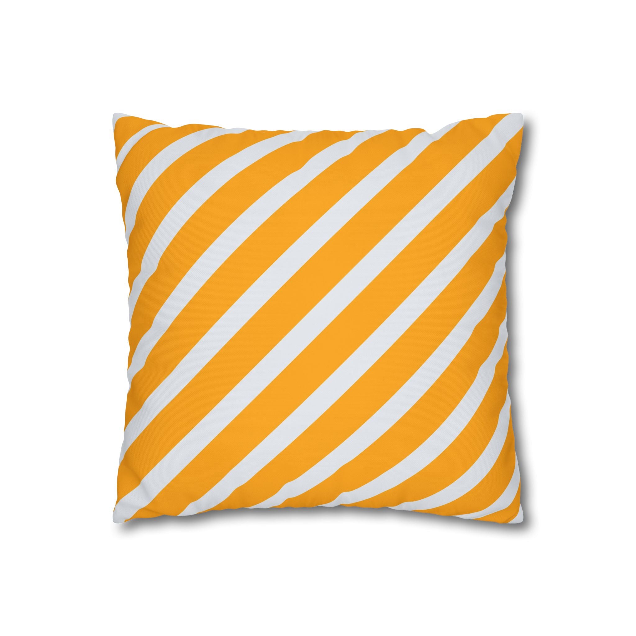 Neon Orange & Gray Diagonal Stripe Pillowcase