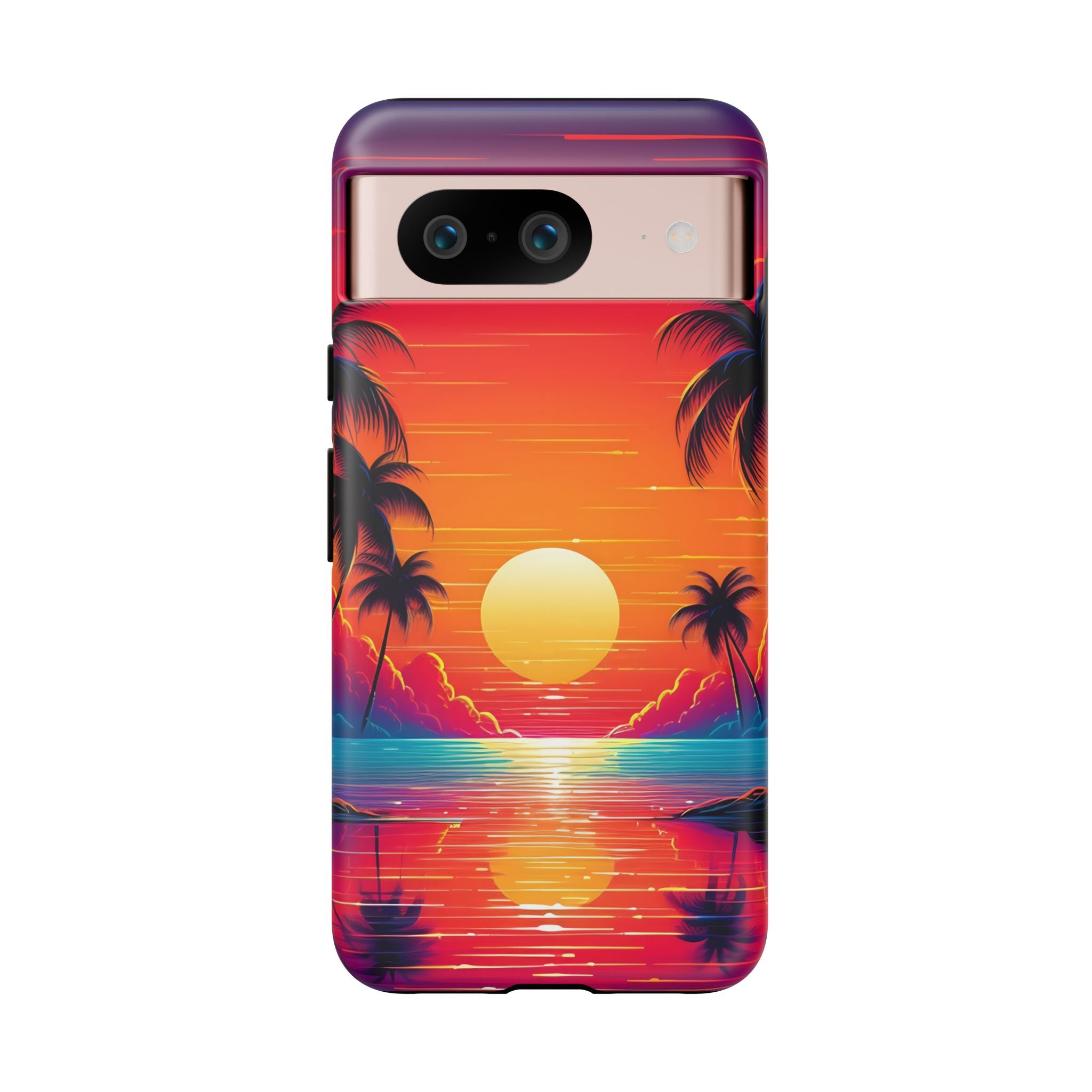 Sunset Palm Beach Google Pixel Case (All Models) - Retro Vaporwave