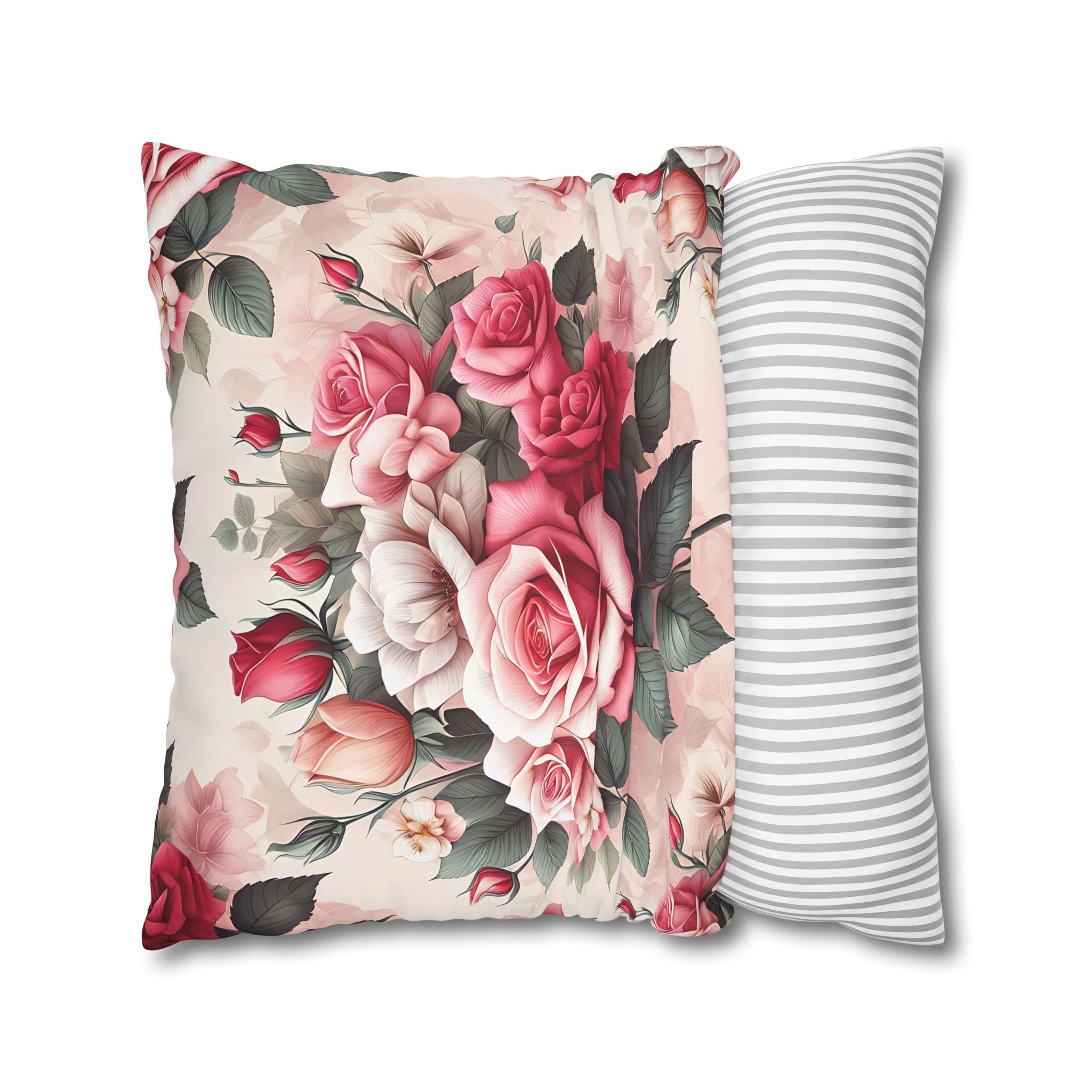 Pink Rose Pillowcase - Romantic Floral Design