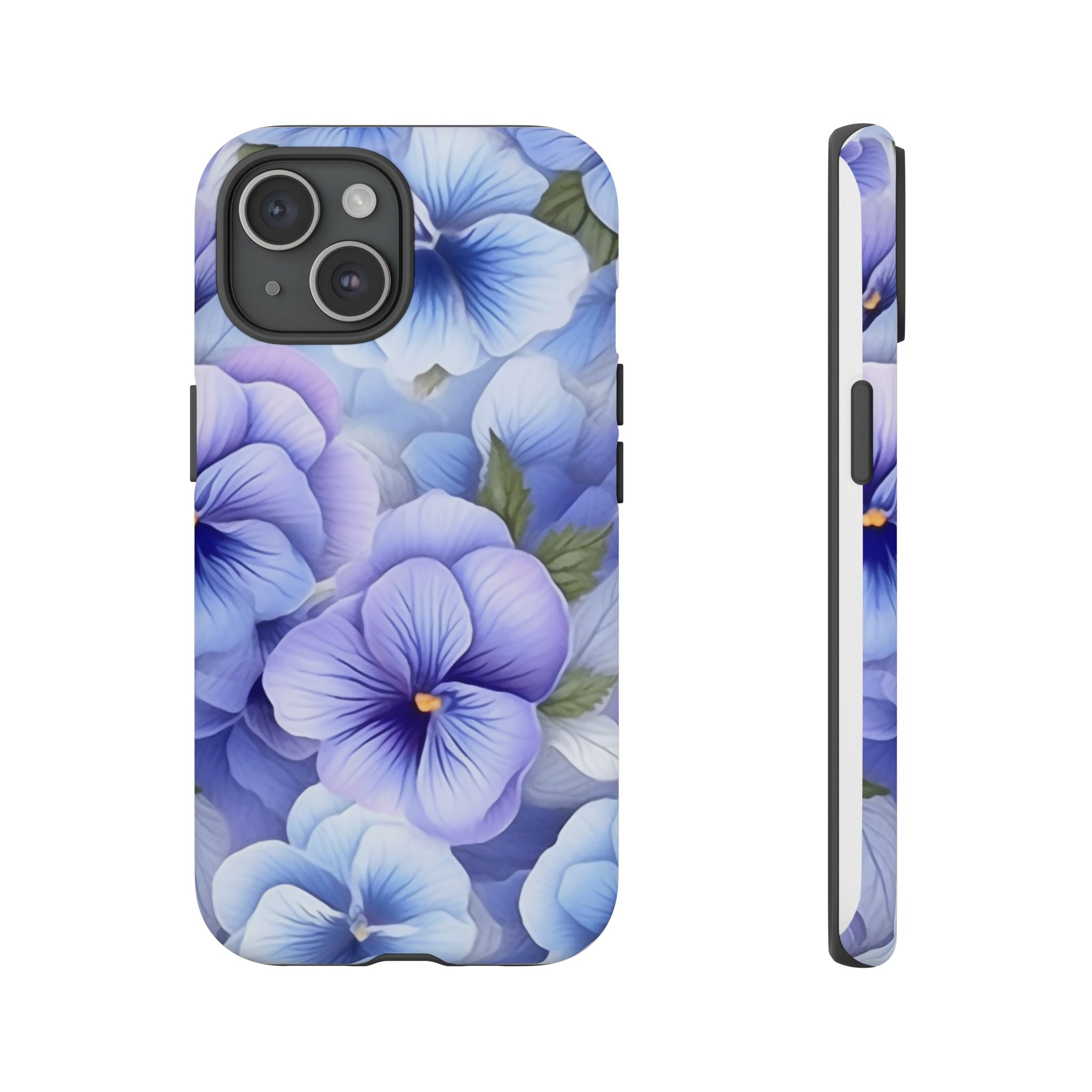 Dreamy Pansy Blue iPhone Case - Hexagon Stone