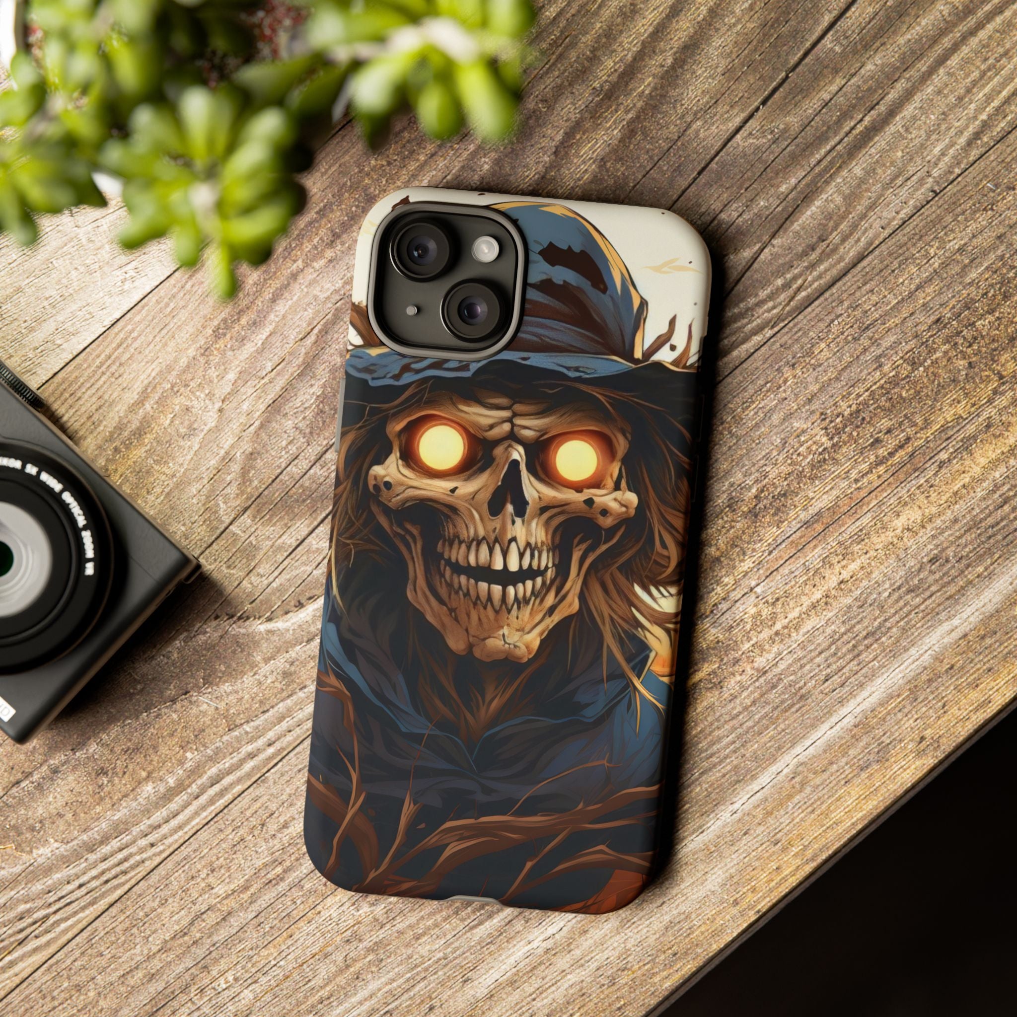 Eerie Scarecrow Hexagon Stone iPhone Case