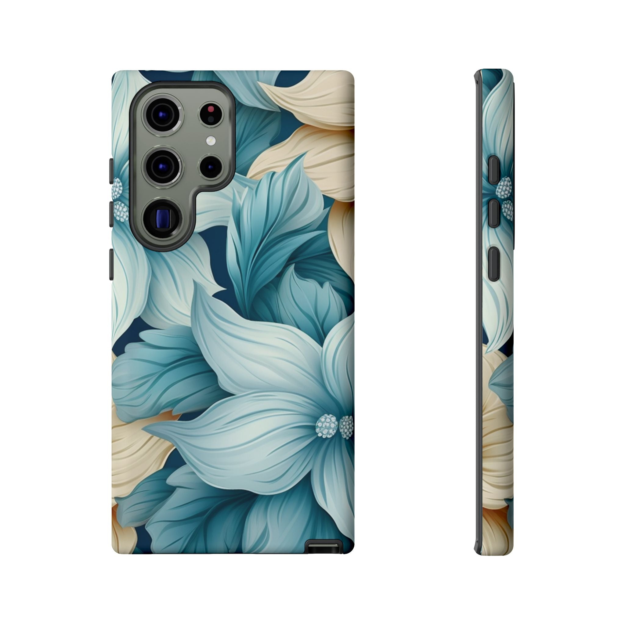 Teal Floral Samsung Phone Case