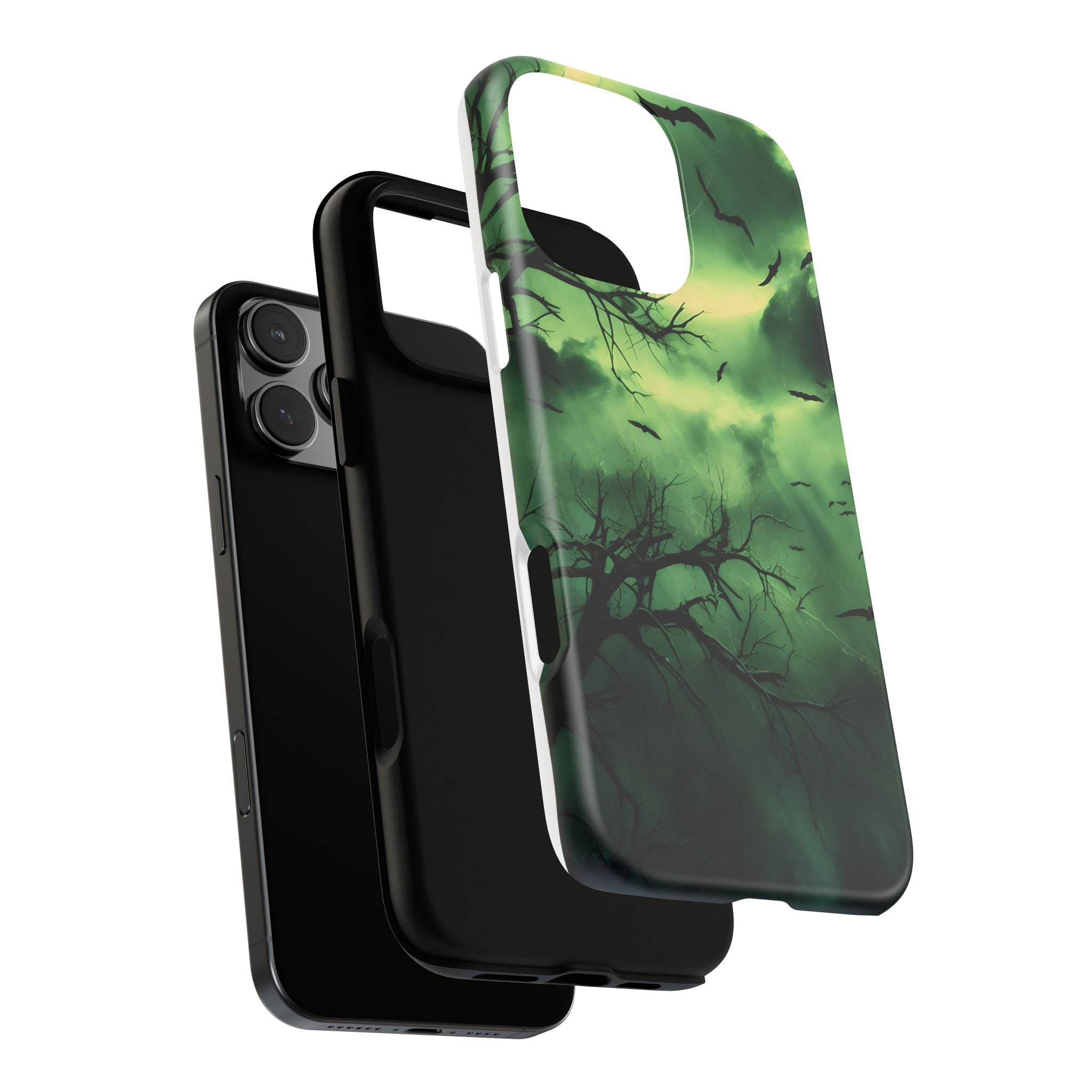 Gothic Green Forest iPhone Case - Hexagon Stone