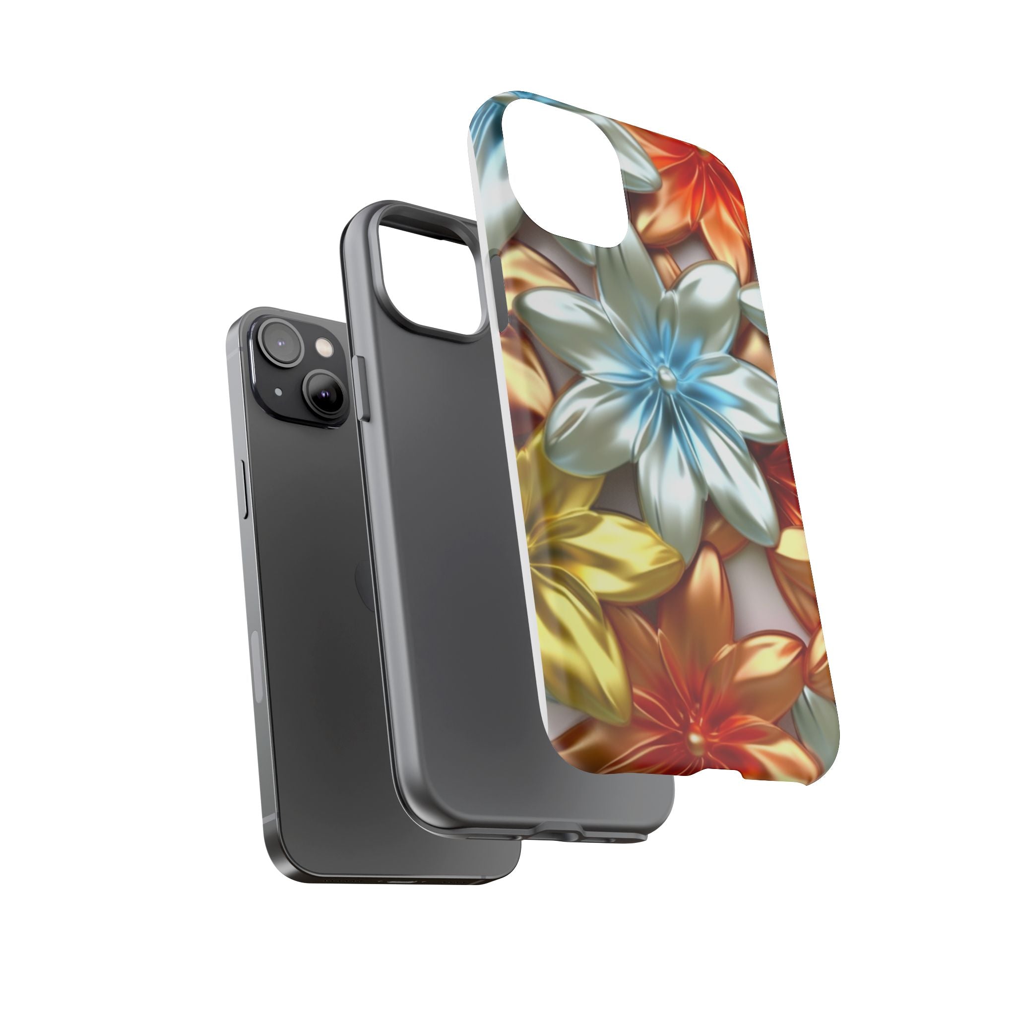 Metallic Flower Hexagon iPhone Case - Rugged