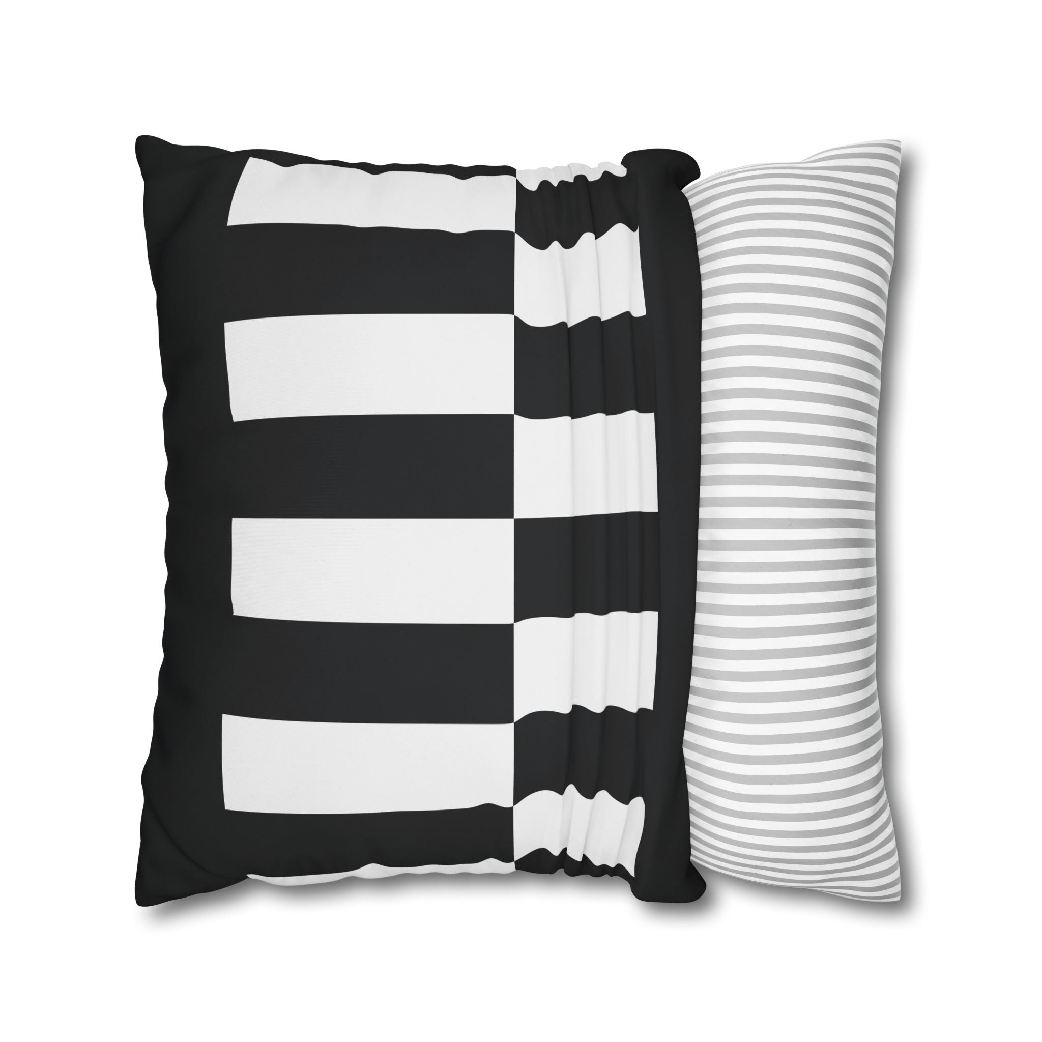 Abstract Checkered Pillowcase - Black & White