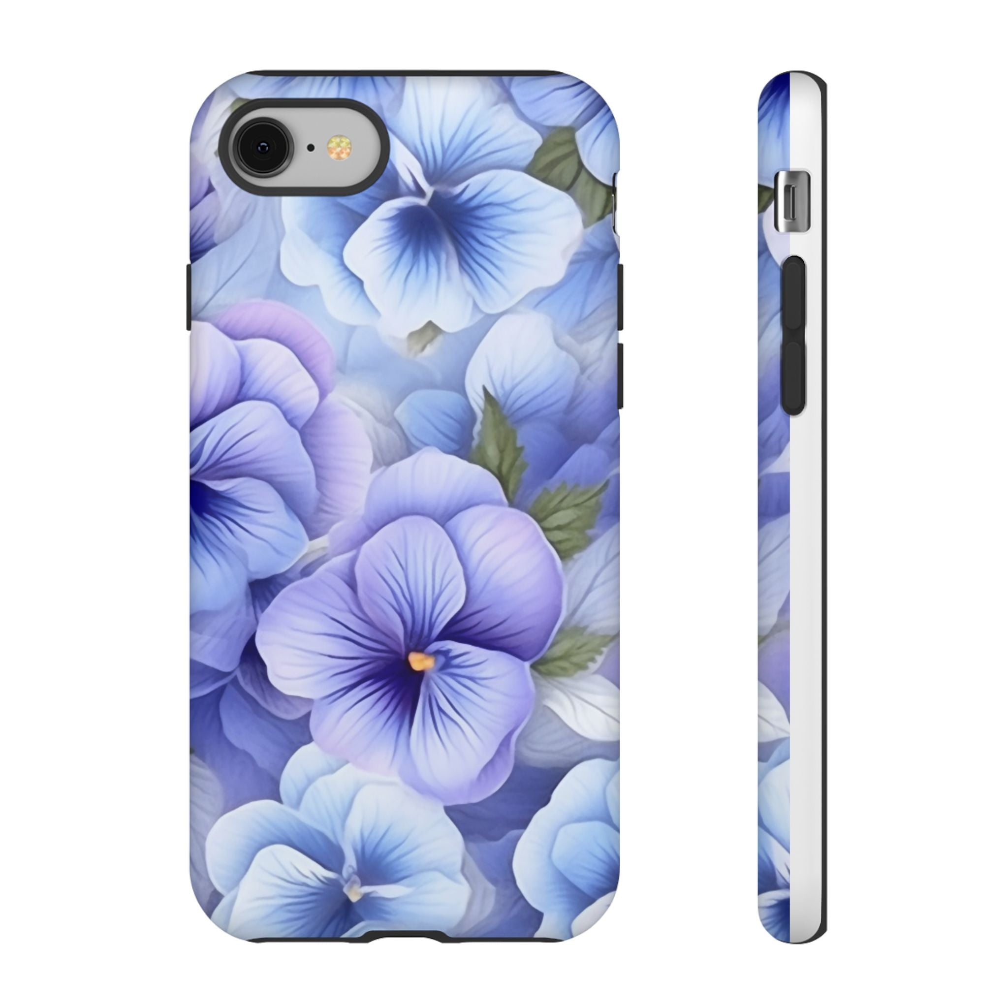 Dreamy Pansy Blue iPhone Case - Hexagon Stone