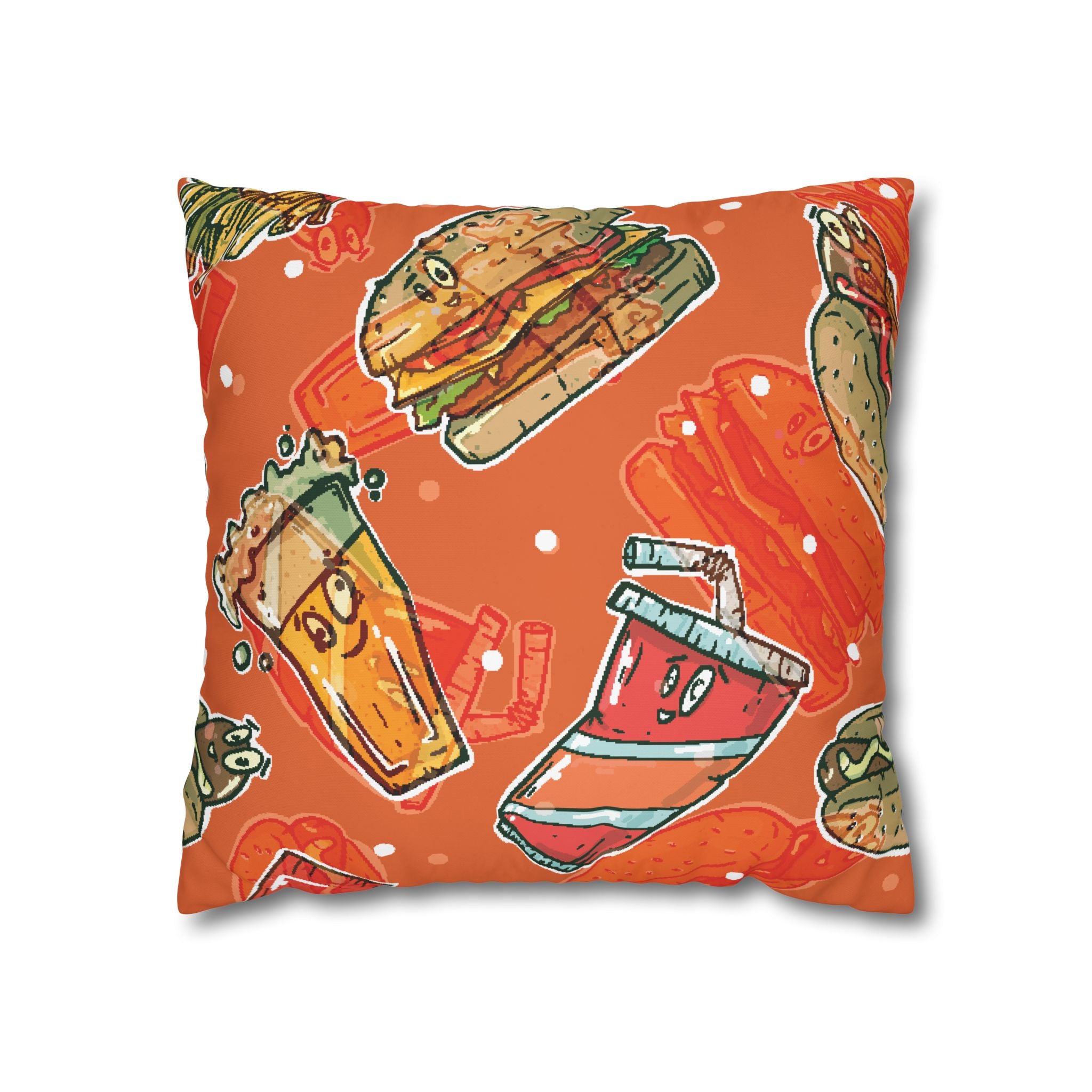 Happy Food Fast Food Pillowcase