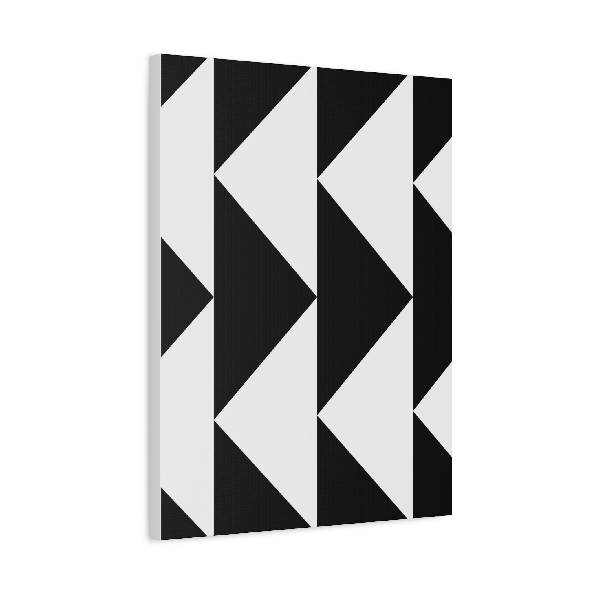 Black & White Triangle Geometric Canvas Art