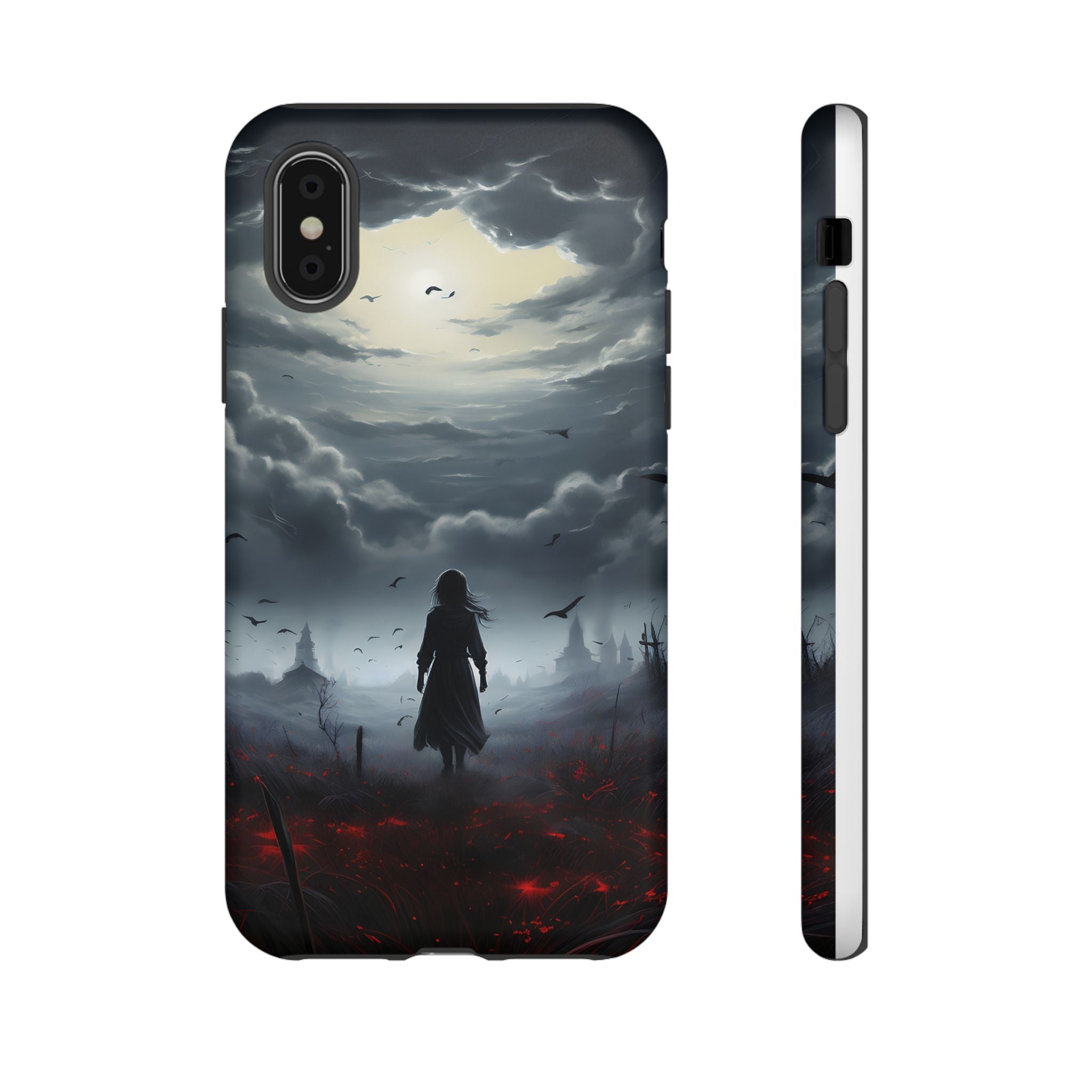 Stormy Silhouette Hexagon Stone iPhone Case