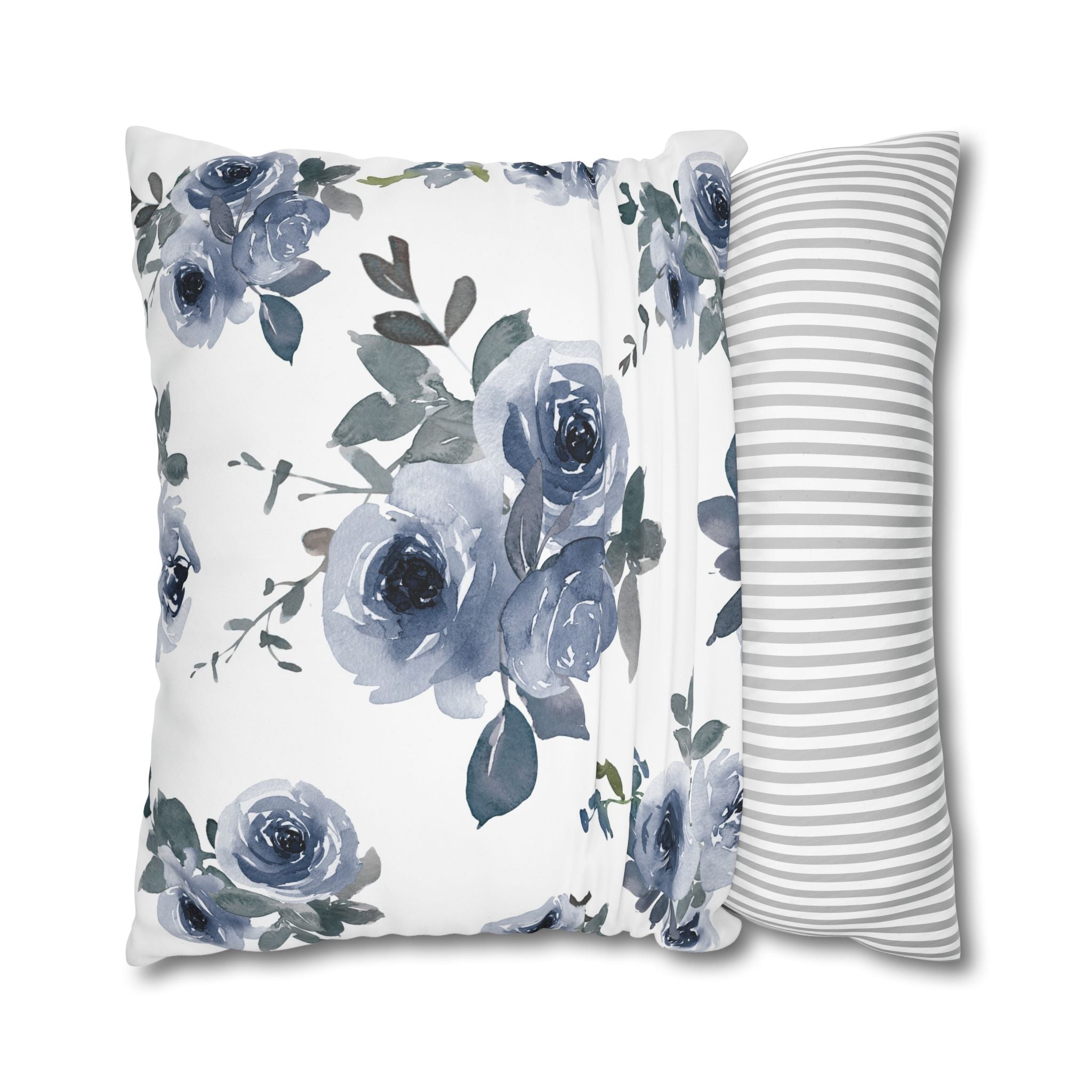 Blue Rose Watercolor Pillowcase