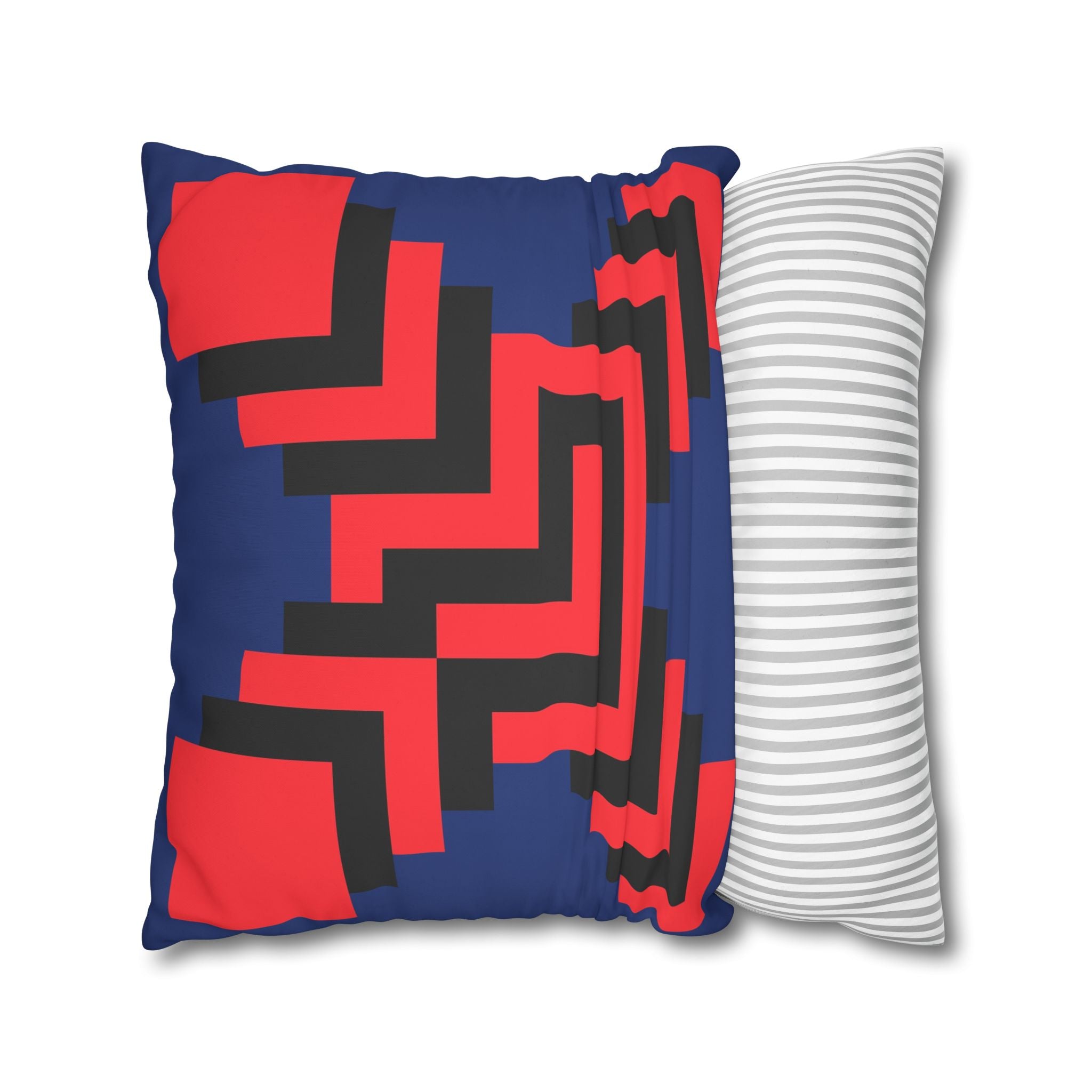 Geometric X Pillowcase - Coral & Black