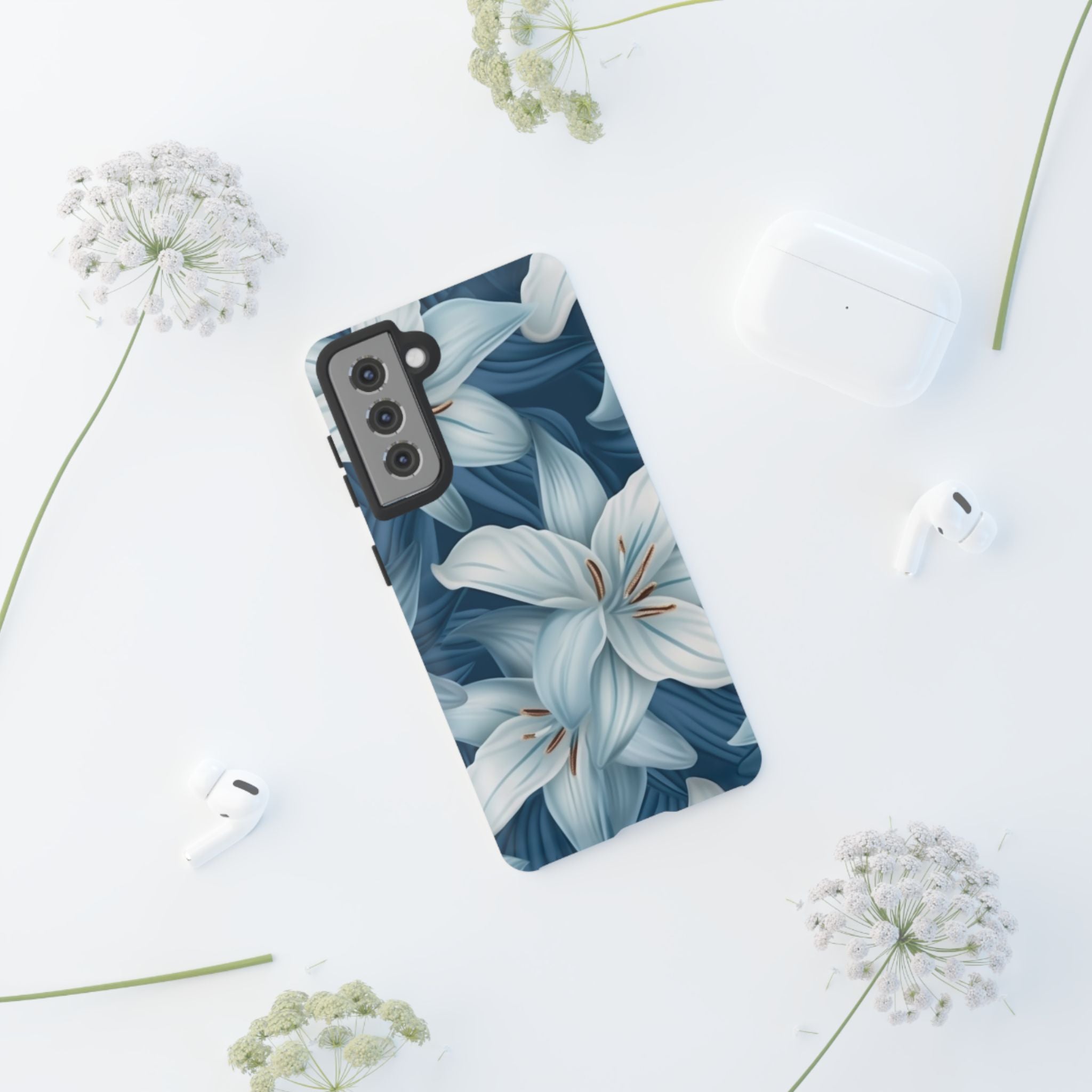 Pastel Blue Lily Samsung Phone Case