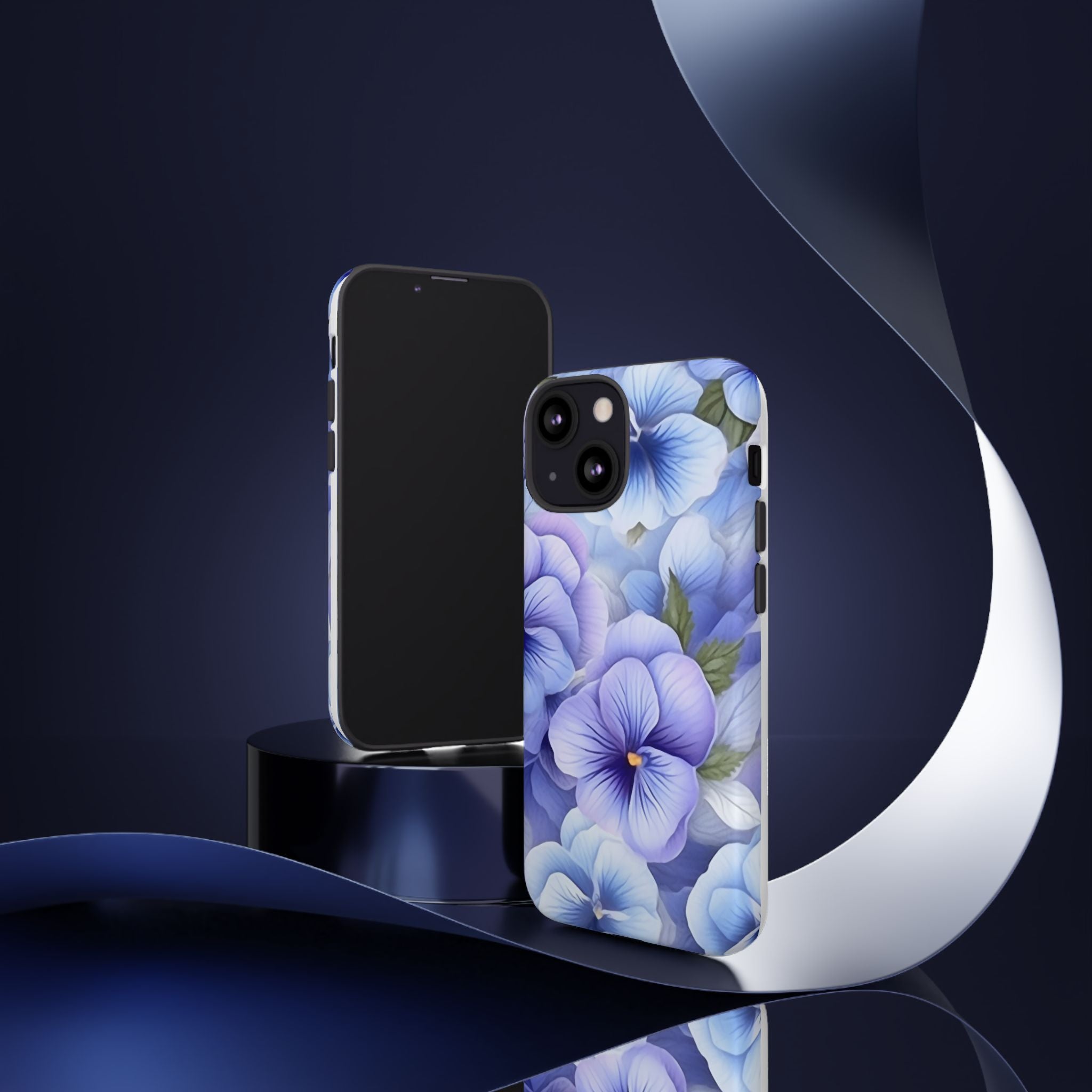 Dreamy Pansy Blue iPhone Case - Hexagon Stone