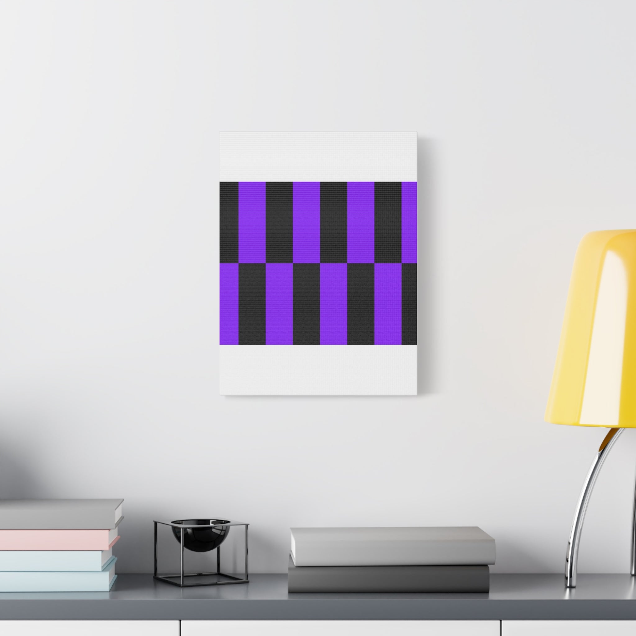 Violet & Charcoal Checkerboard Canvas Art