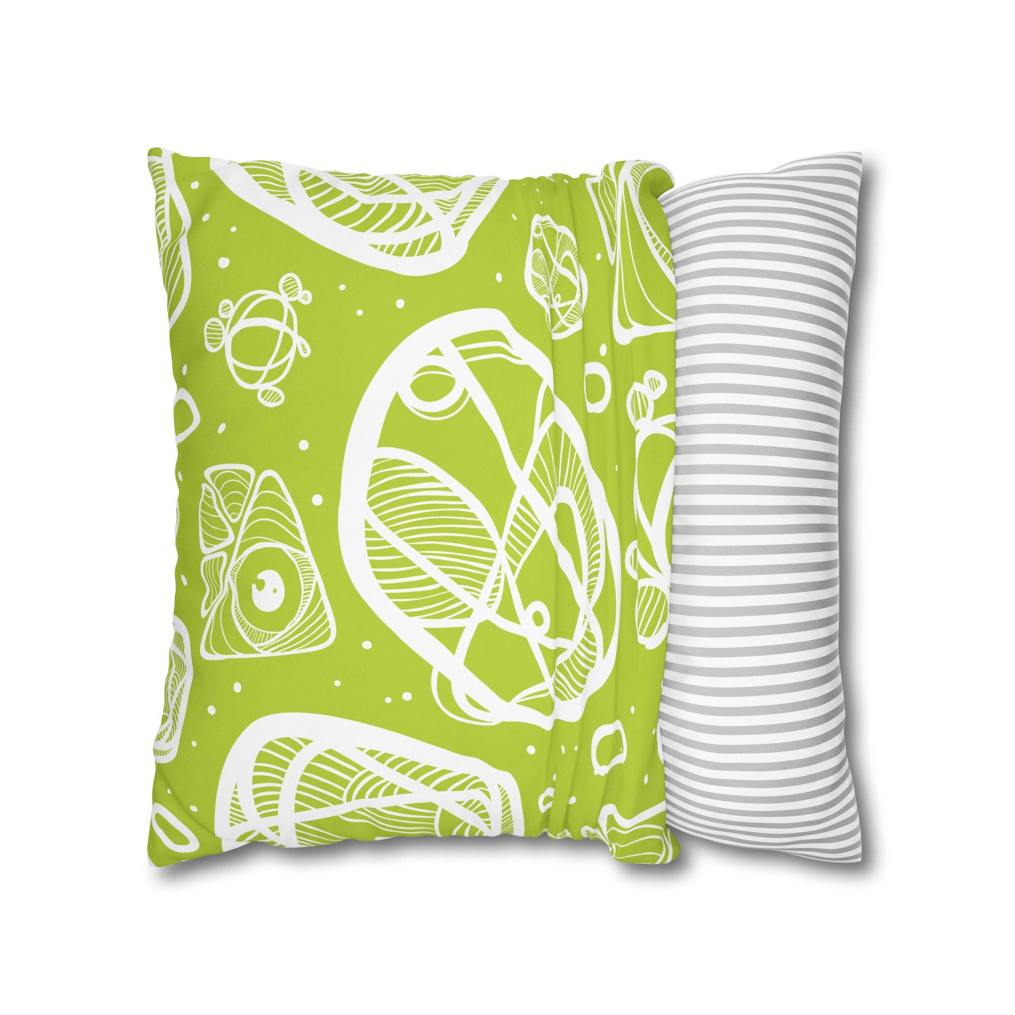 Lime Green Abstract Art Pillowcase