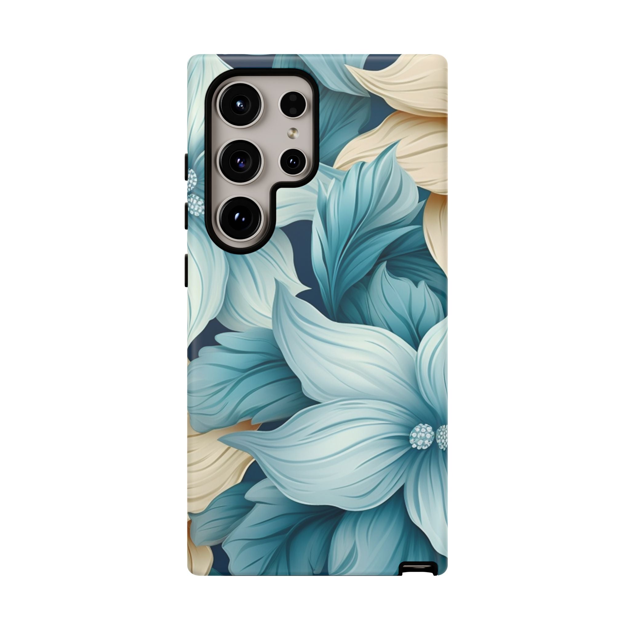 Teal Floral Samsung Phone Case