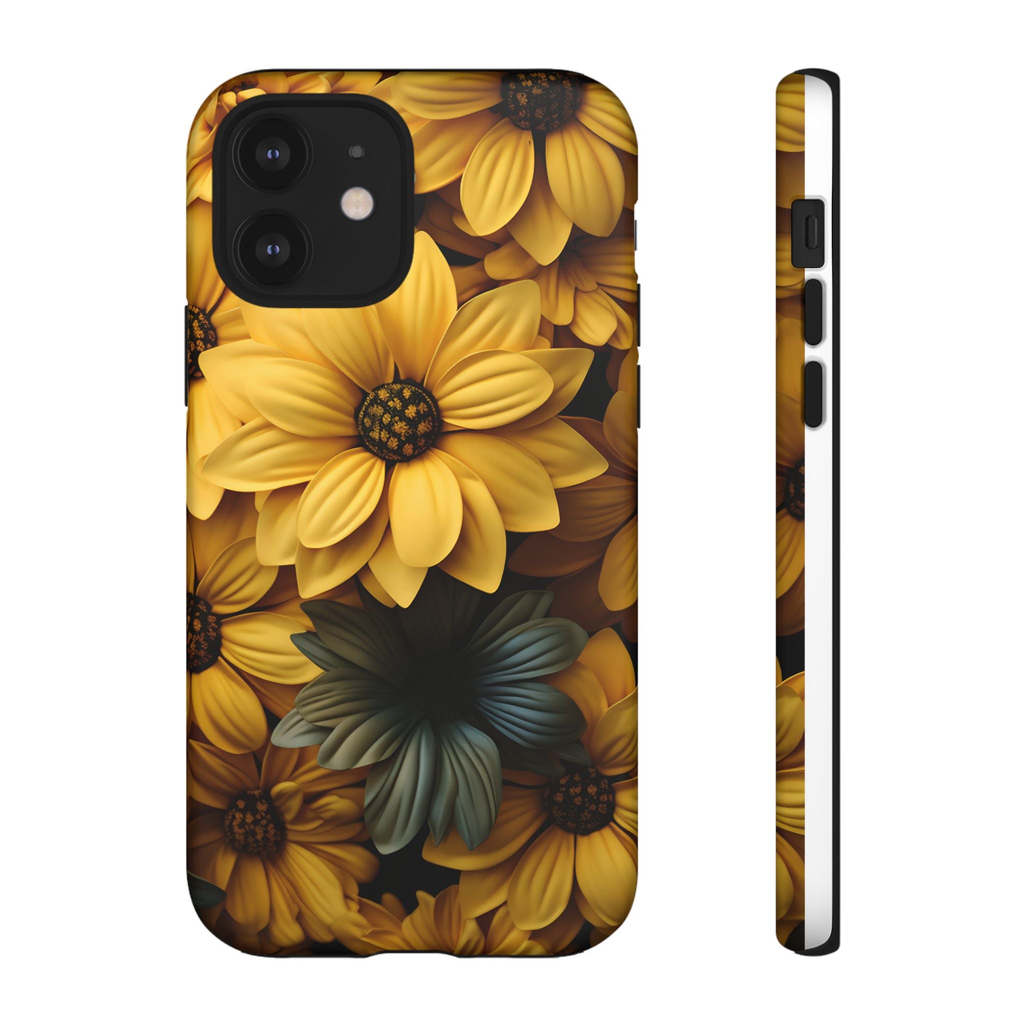 Golden Bloom Hexagon iPhone Case - Rugged Texture