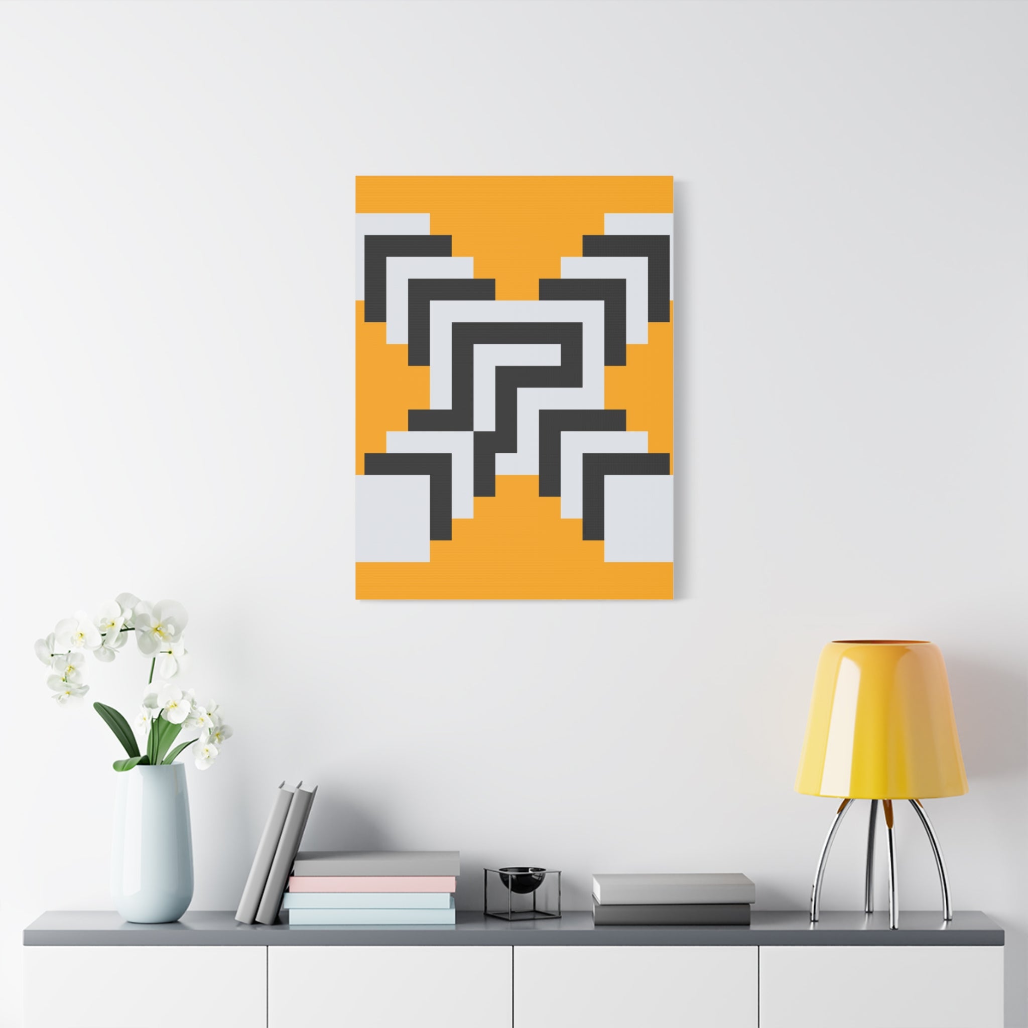 Geometric Orange Canvas Wall Art