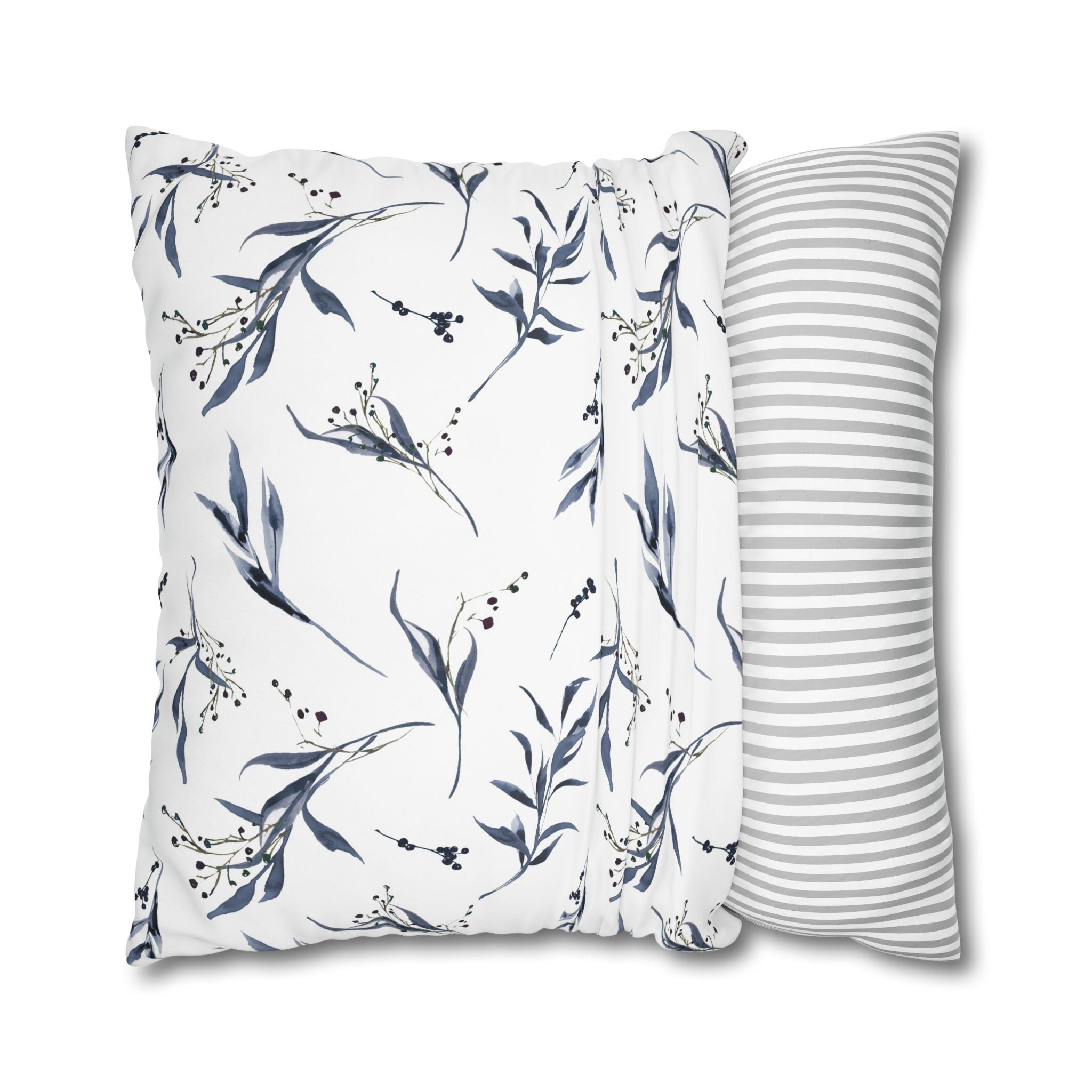 Watercolor Botanical Pillowcase - Blue