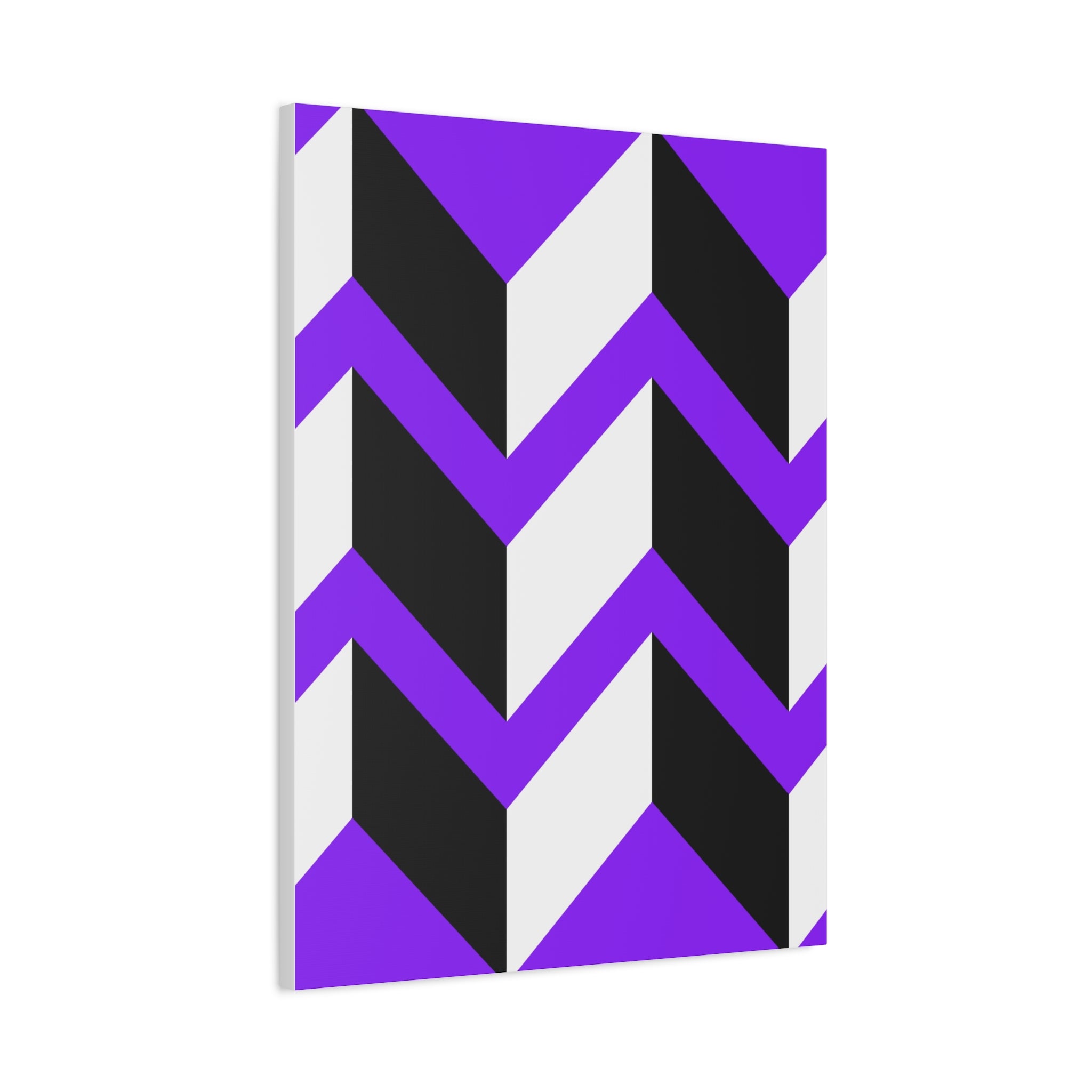 Purple Geometric Wave Canvas Art